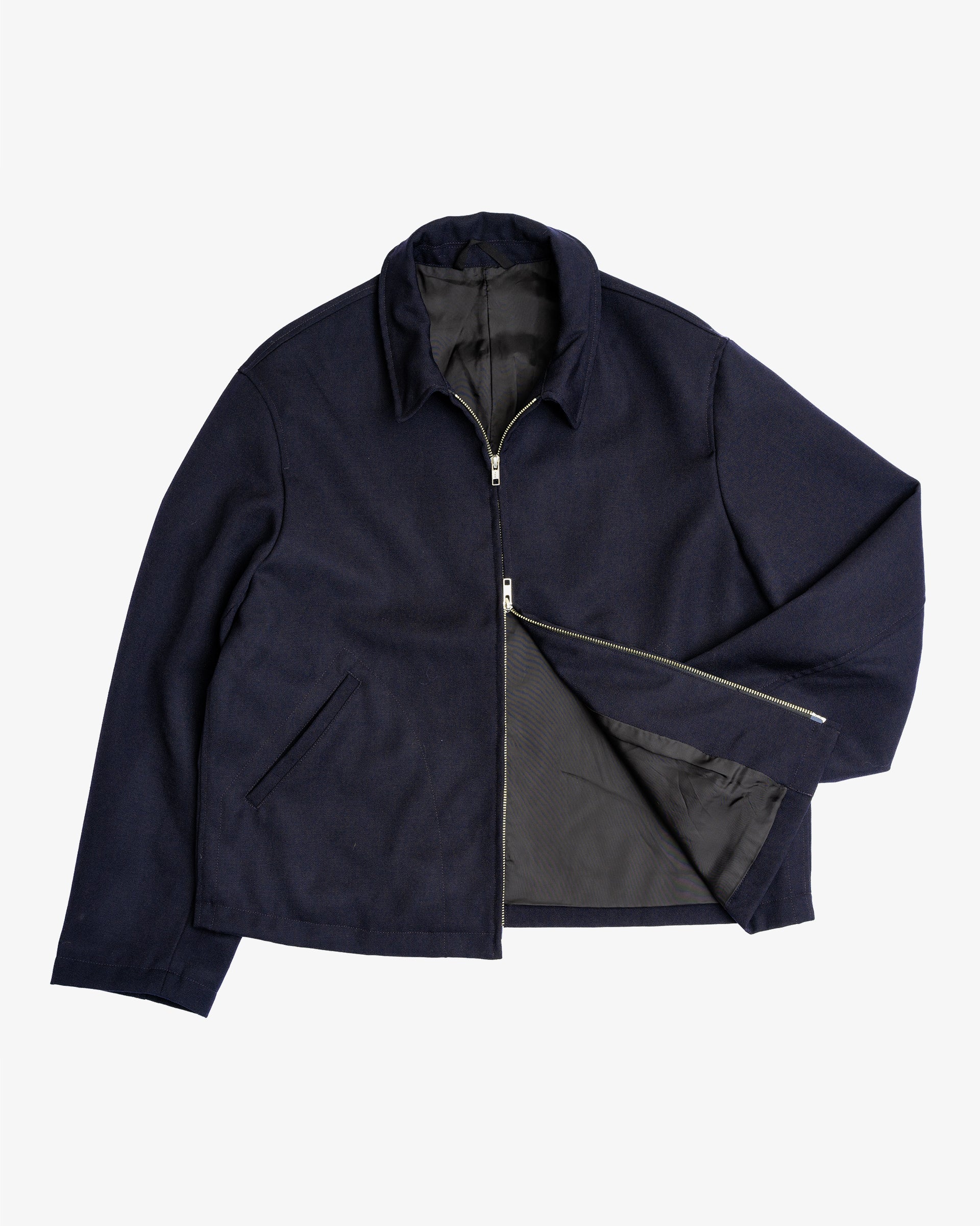 SITE JACKET - DARK NAVY HEAVYWEIGHT WOOL GABARDINE – James Coward