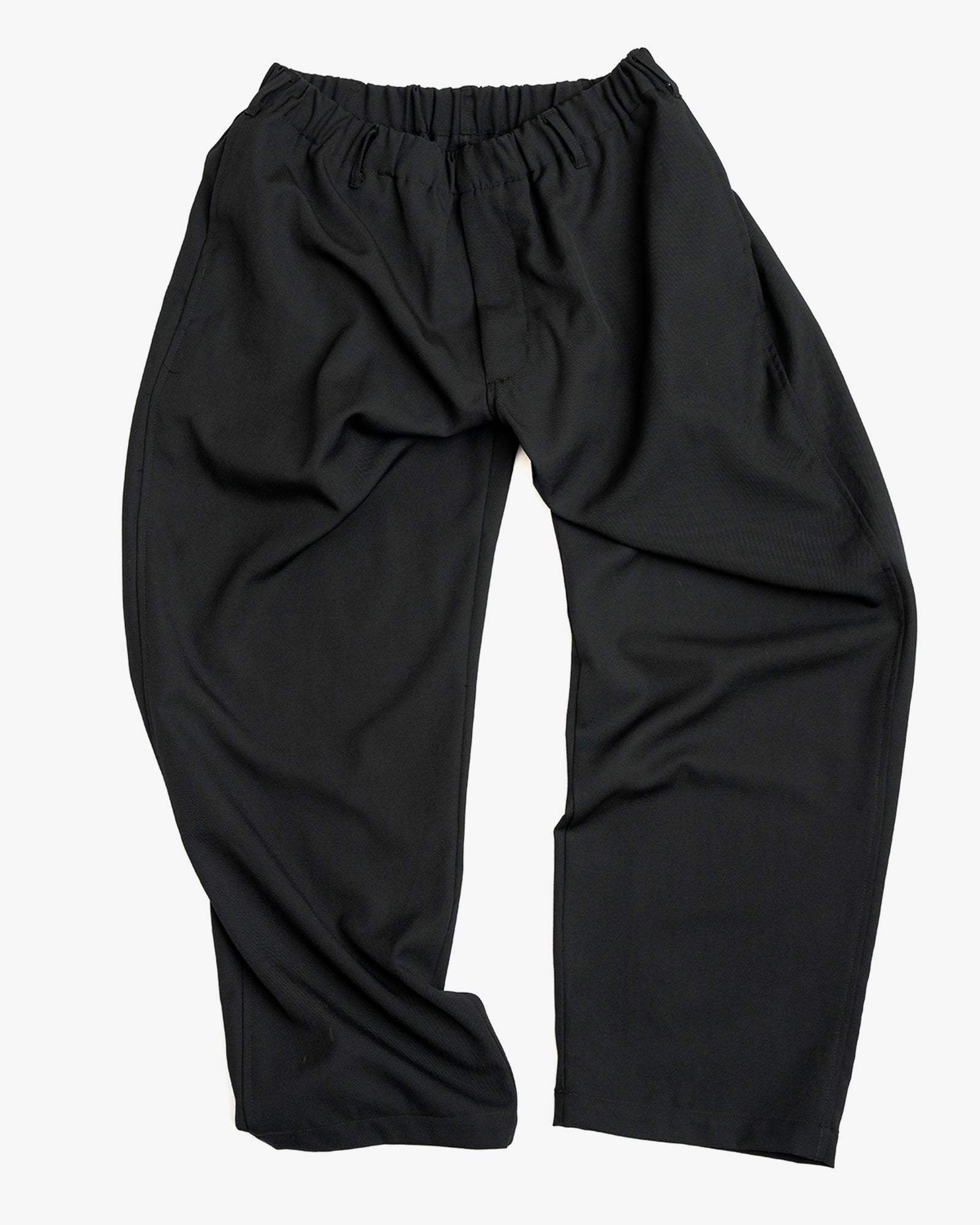 CARRY ON PANT - BLACK WOOL GABARDINE – James Coward
