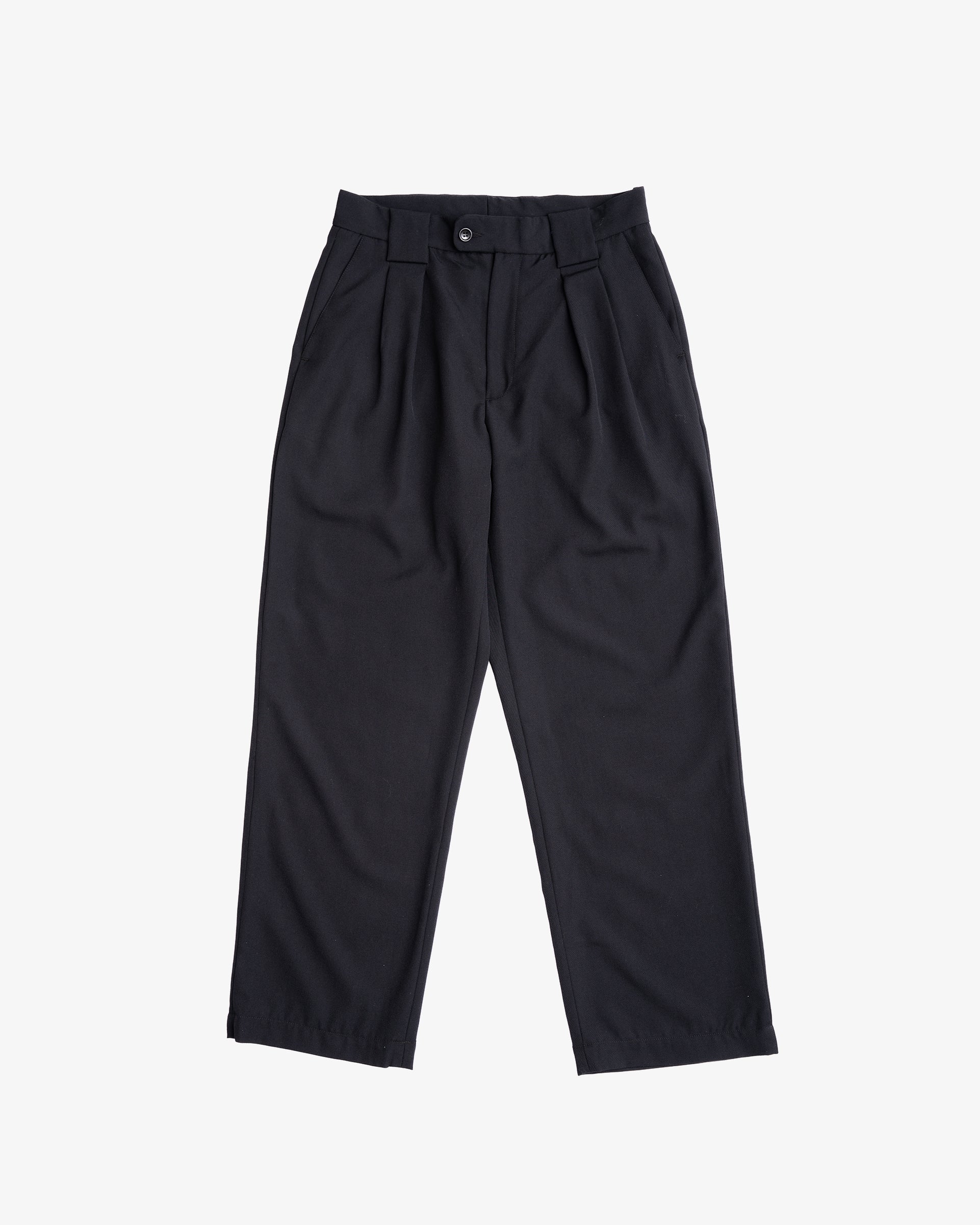 MERCADO TROUSER - BLACK WOOL GABARDINE