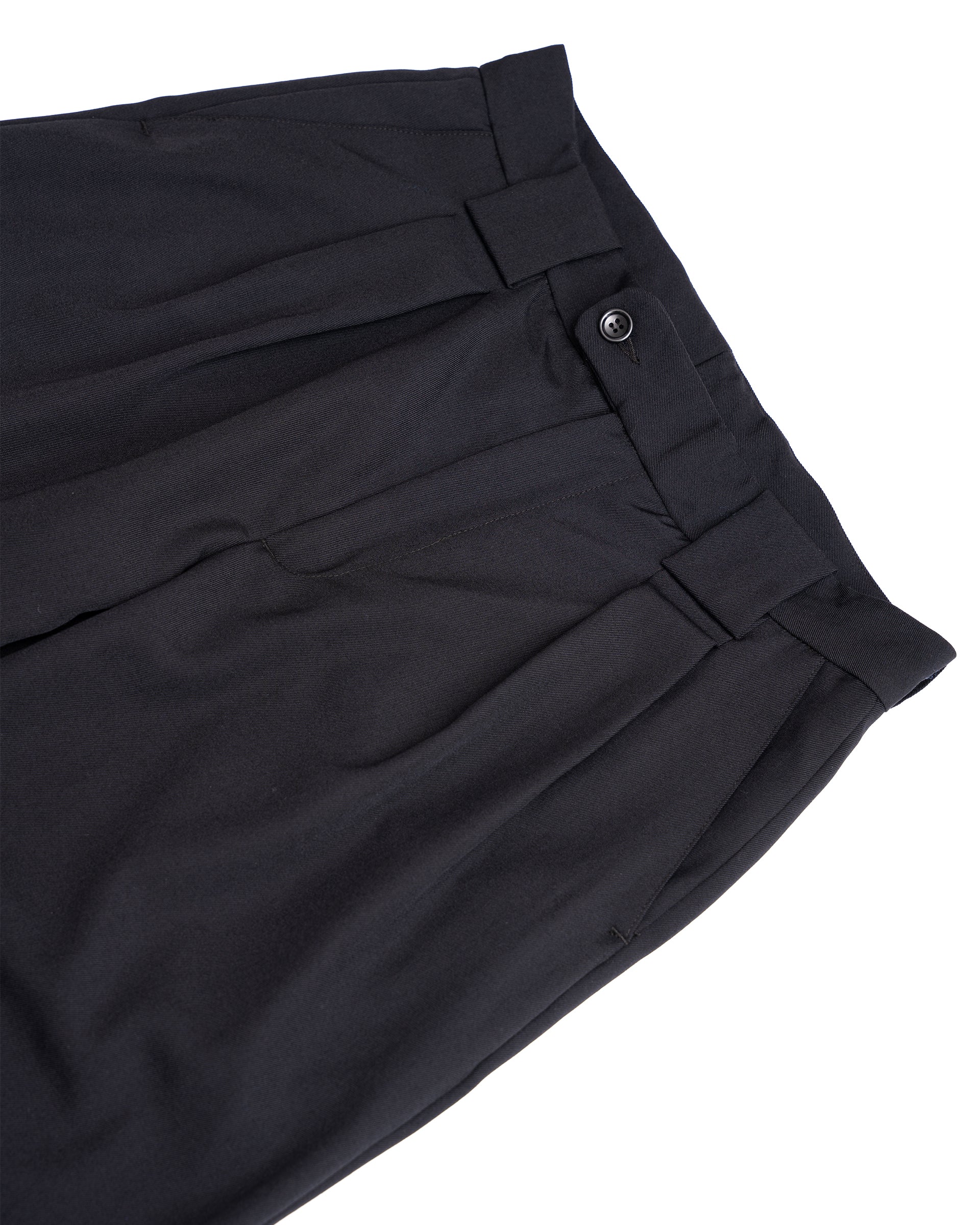 MERCADO TROUSER - BLACK WOOL GABARDINE