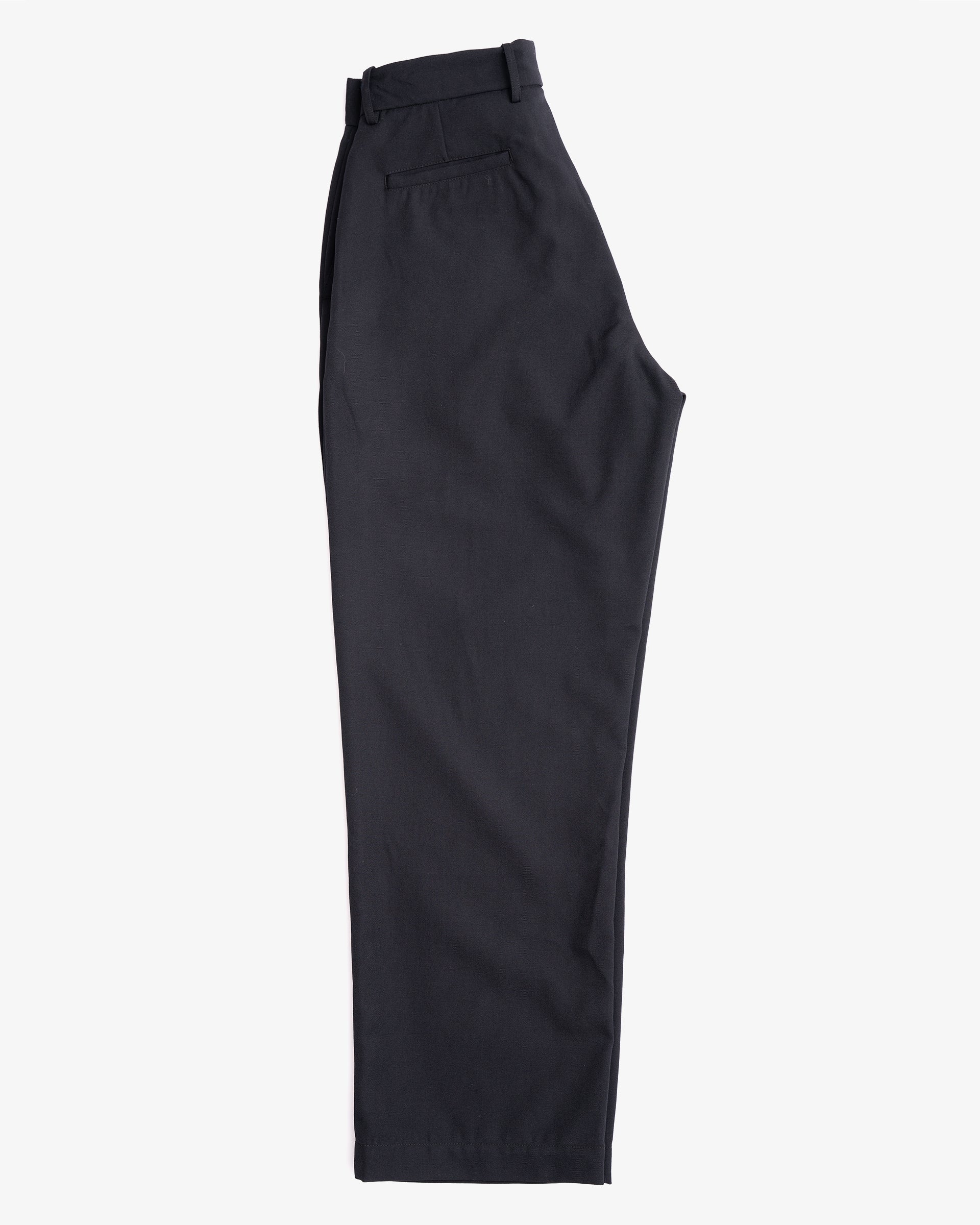 MERCADO TROUSER - BLACK WOOL GABARDINE