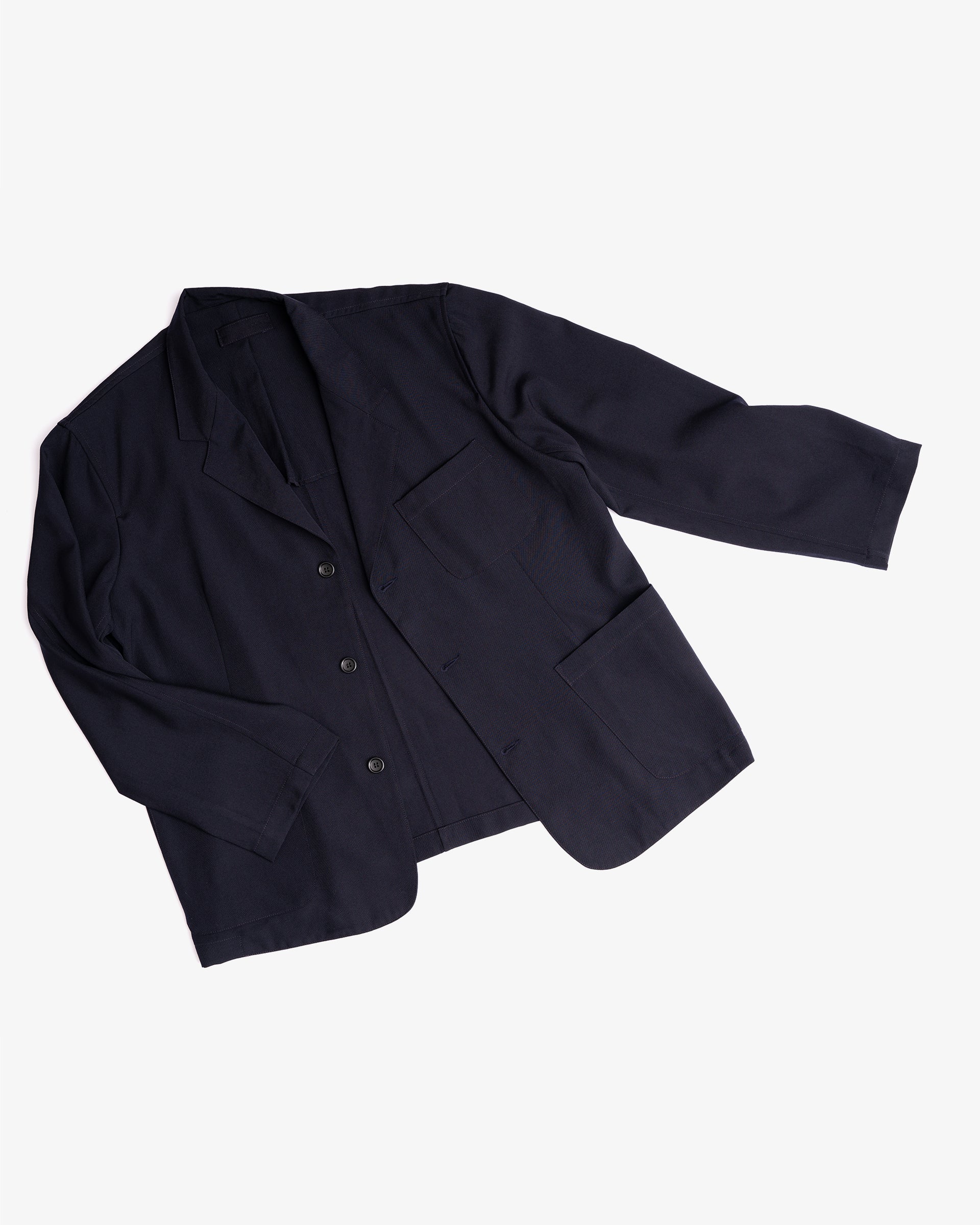 CARRY ON JACKET - DARK NAVY WOOL GABARDINE – James Coward