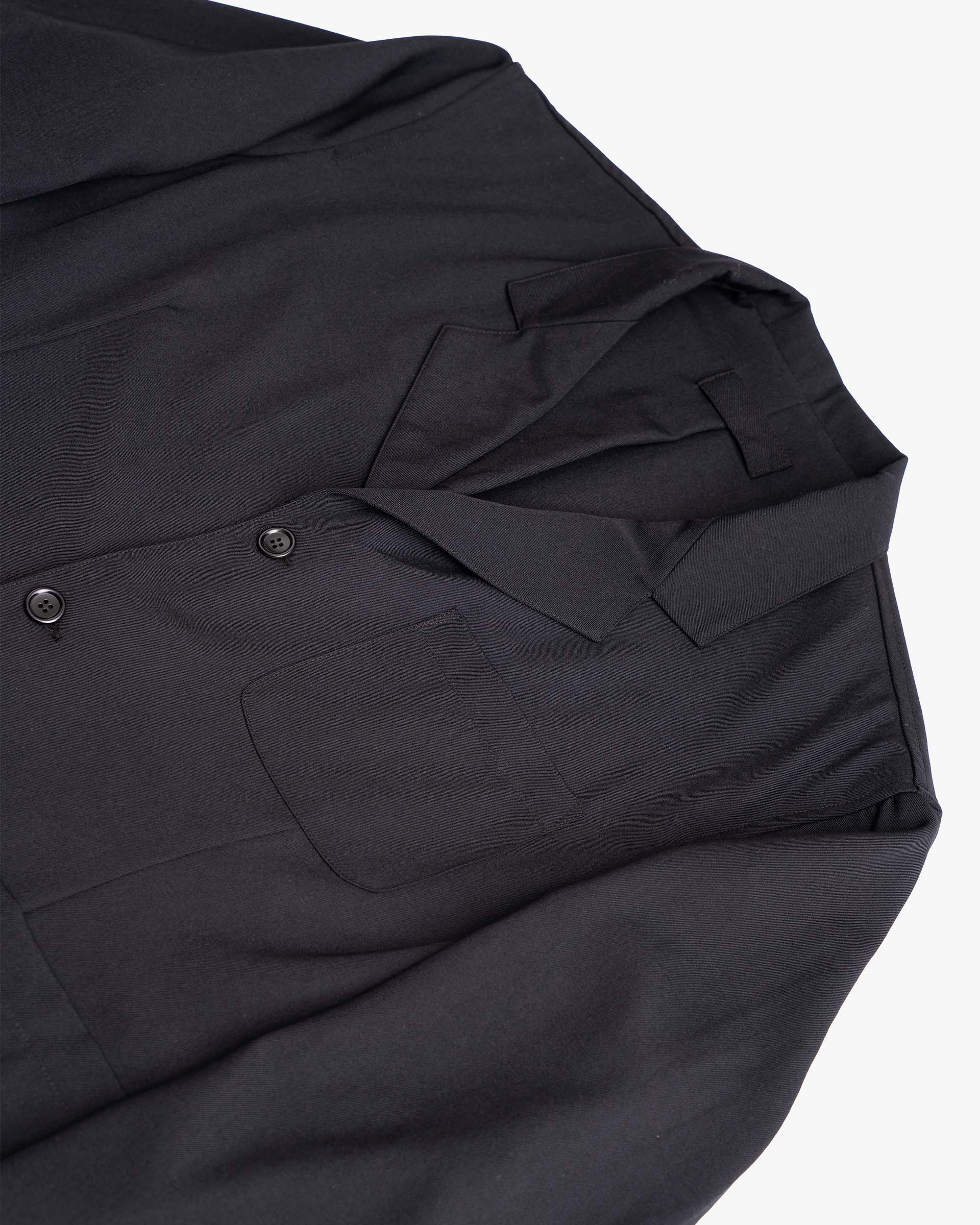 CARRY ON JACKET - BLACK WOOL GABARDINE – James Coward