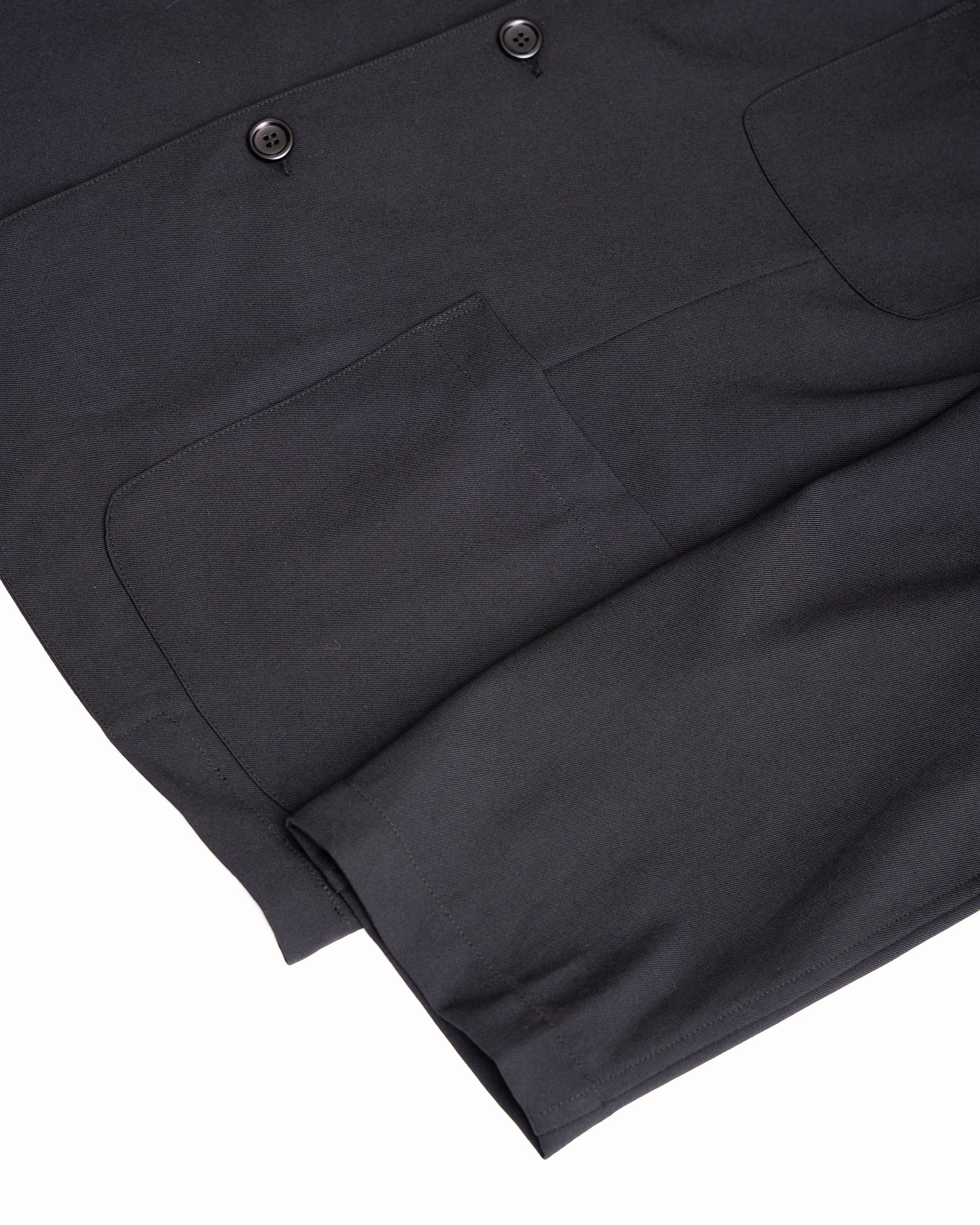 CARRY ON JACKET - BLACK WOOL GABARDINE – James Coward