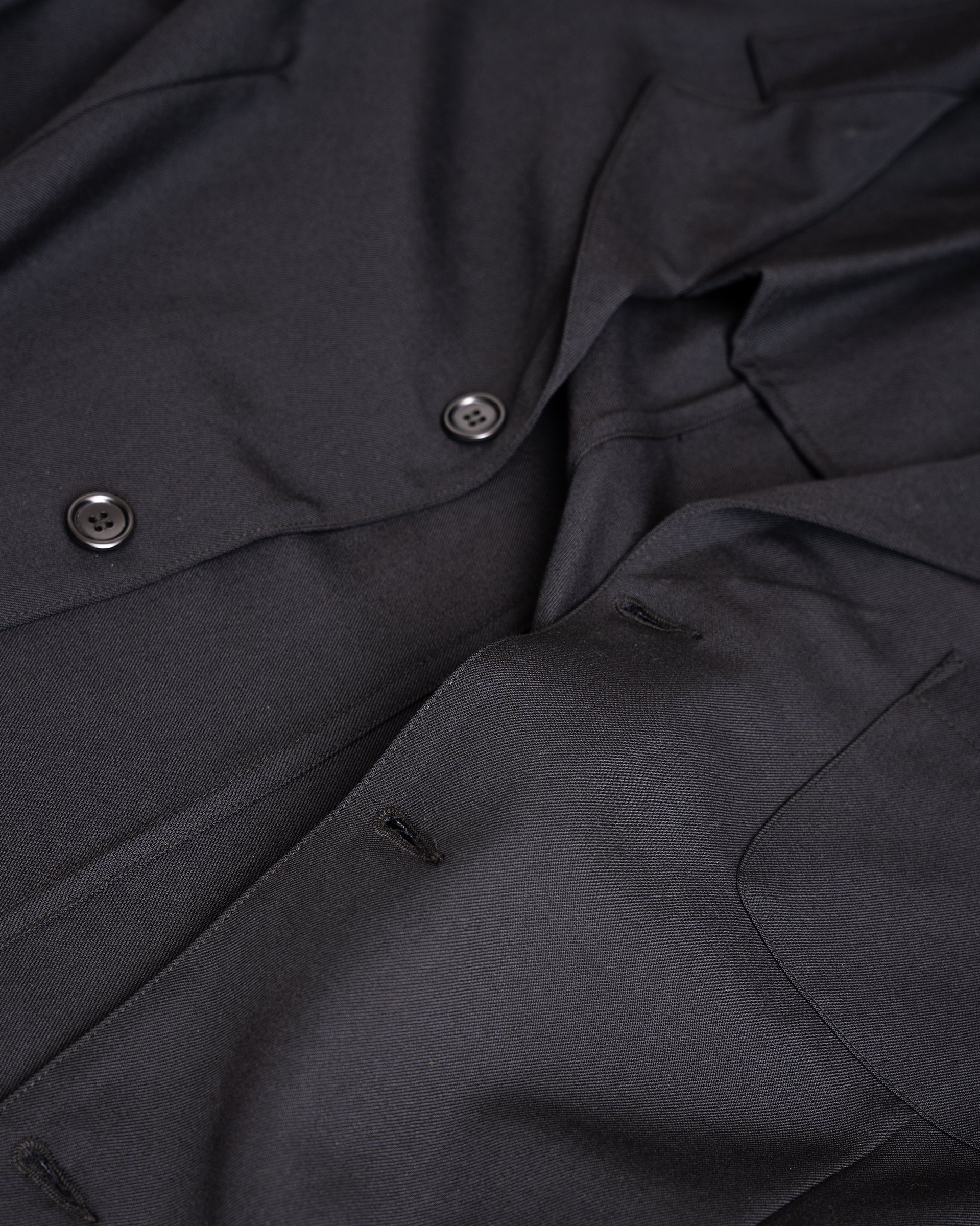 CARRY ON JACKET - BLACK WOOL GABARDINE – James Coward