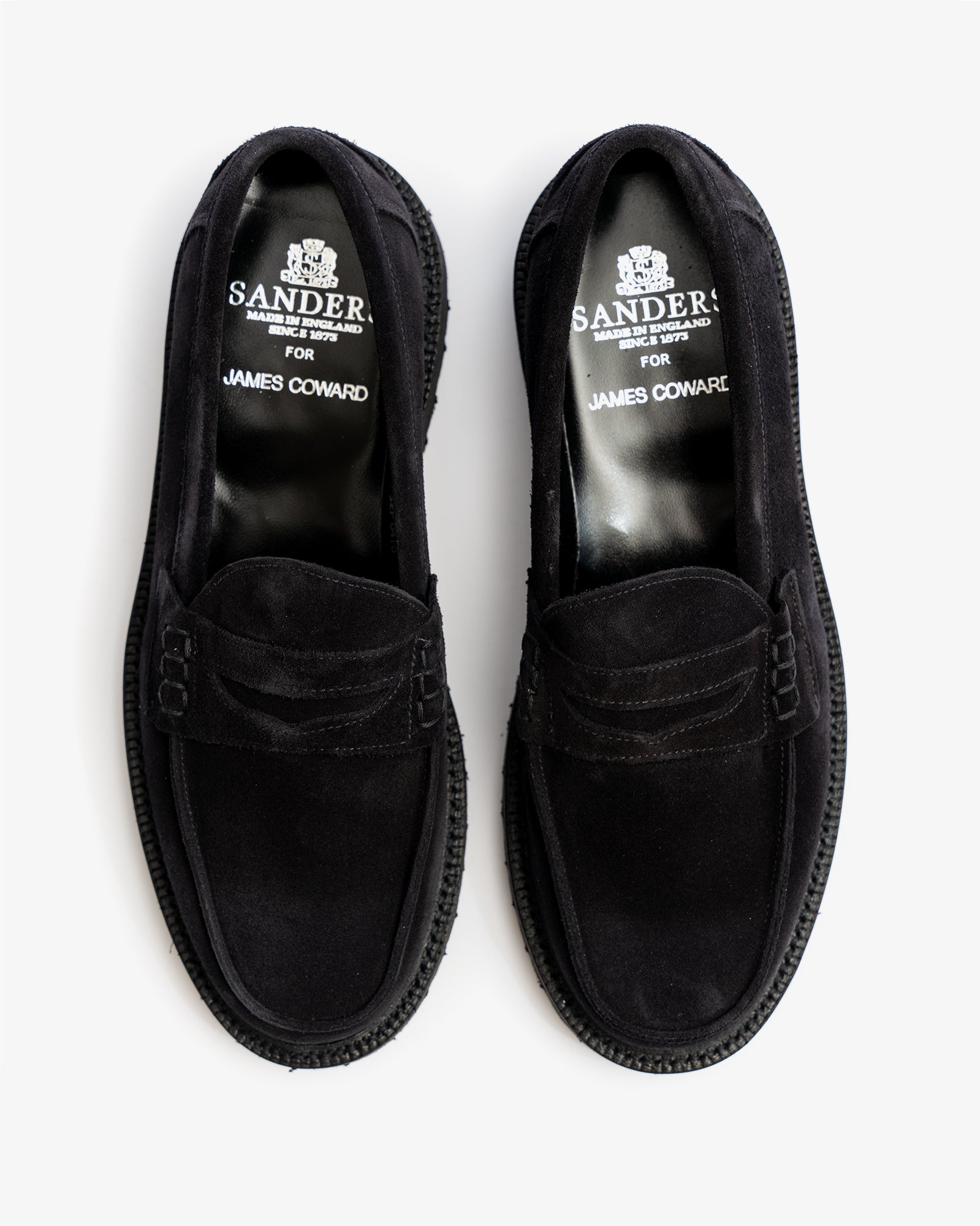 PEACEFUL BEEFROLL LOAFER - BLACK SUEDE – James Coward