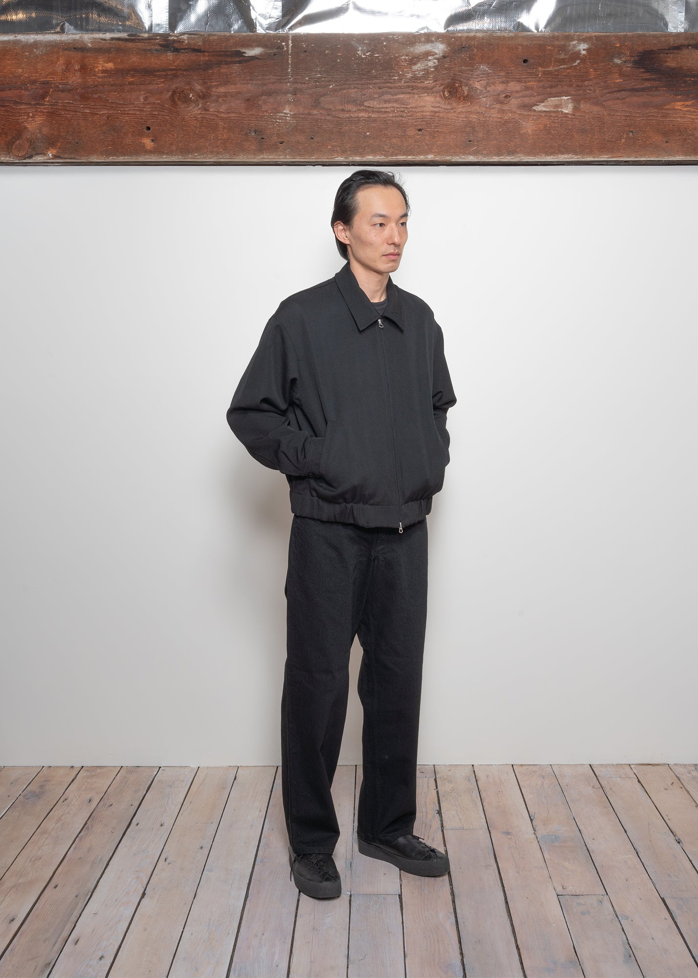 MACHINE JACKET - BLACK HEAVYWEIGHT WOOL GABARDINE – James Coward