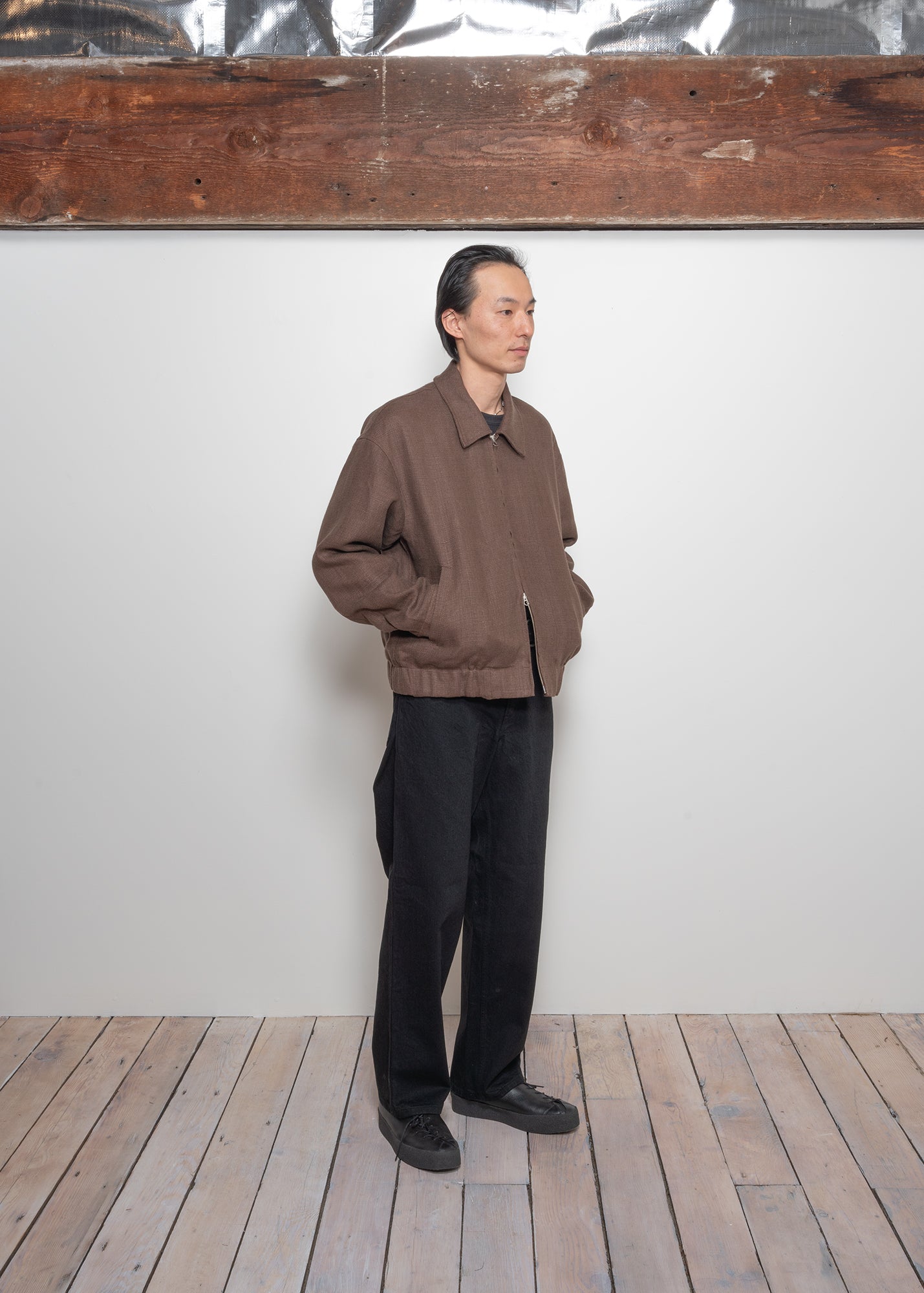 MACHINE JACKET - BROWN SANFORIZED BELGIAN LINEN CANVAS – James Coward