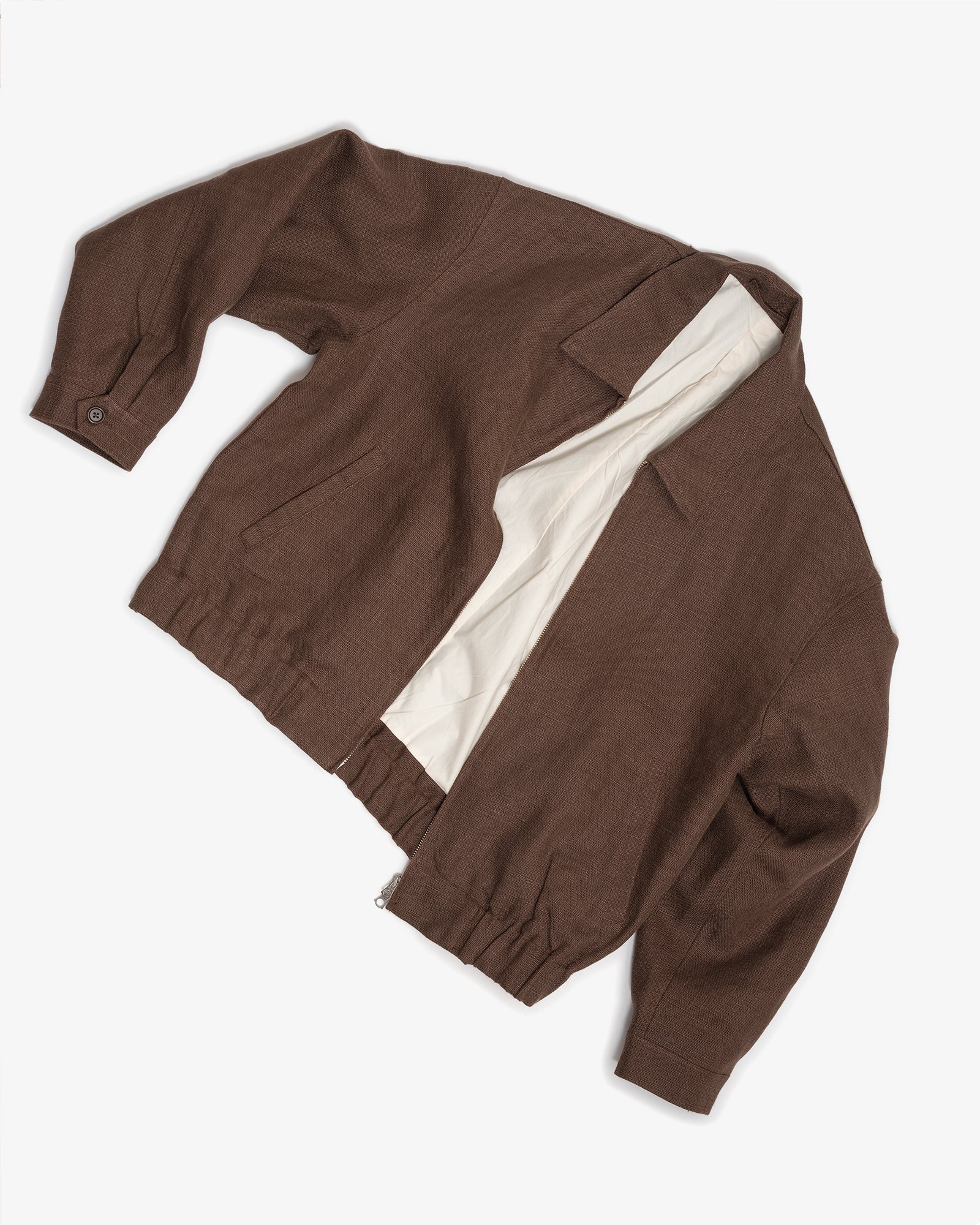 MACHINE JACKET - BROWN SANFORIZED BELGIAN LINEN CANVAS – James Coward