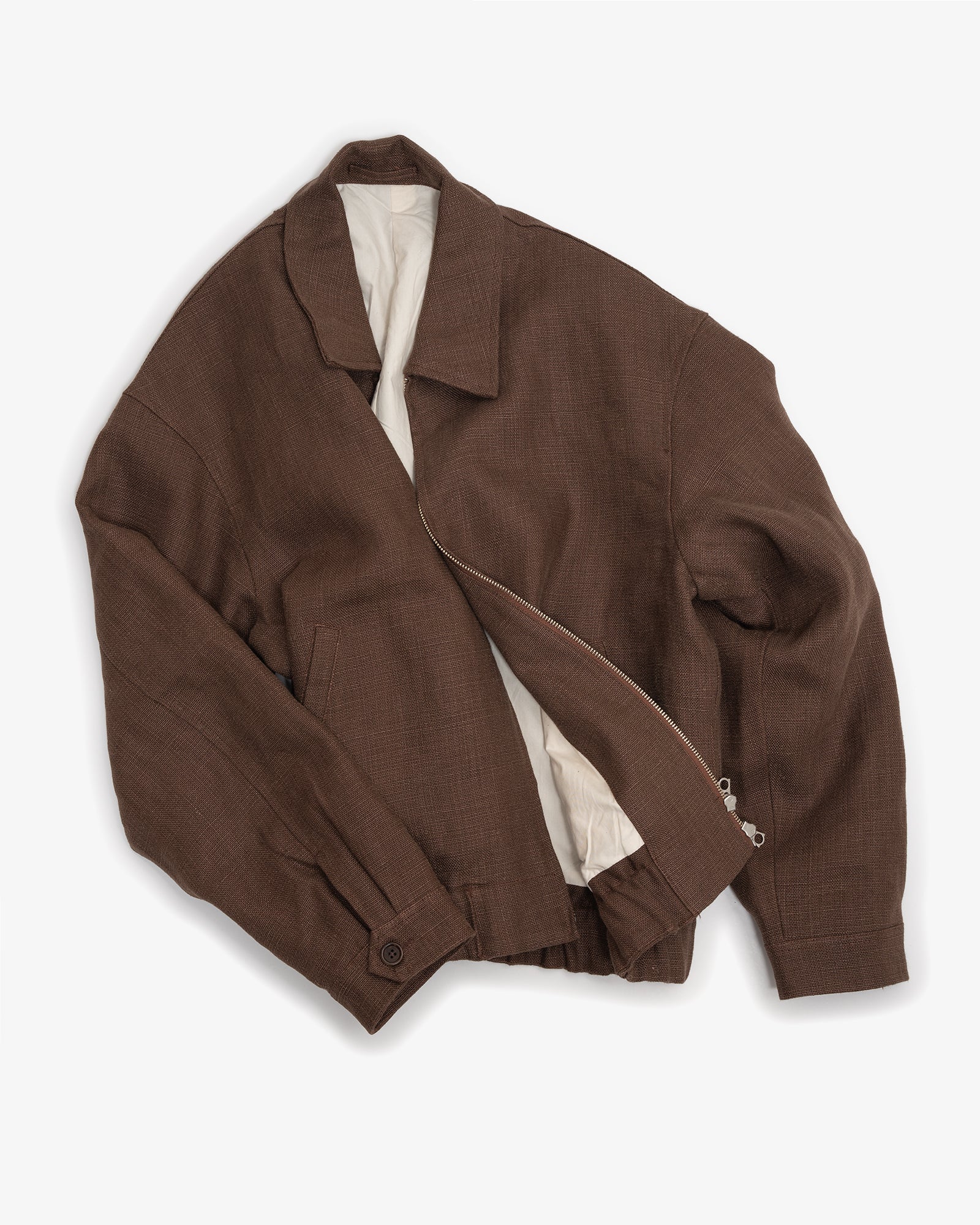 MACHINE JACKET - BROWN SANFORIZED BELGIAN LINEN CANVAS – James Coward