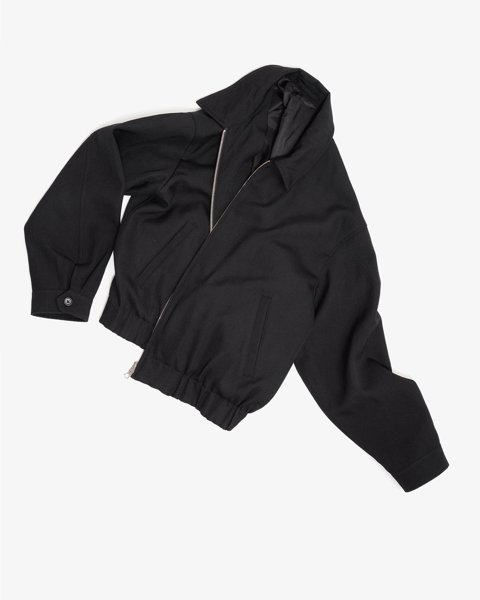ジャケット・アウター Y's layered jacket wool Gabardine Black MACHINE JACKET - BLACK HEAVYWEIGHT WOOL GABARDINE – James Coward