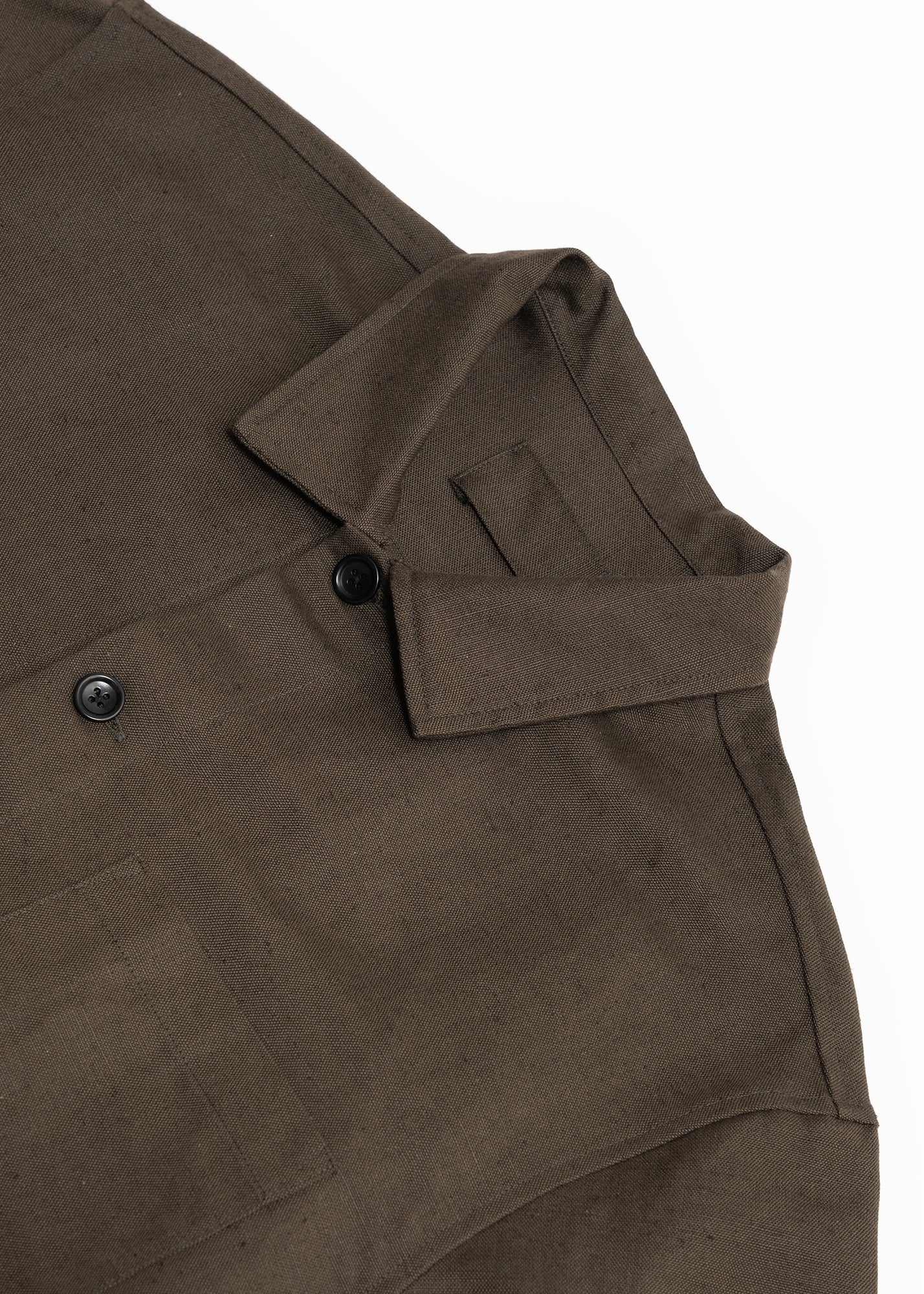 TRAVAIL SHIRT - COFFEE GROUNDS WELTERWEIGHT BELGIAN LINEN – James