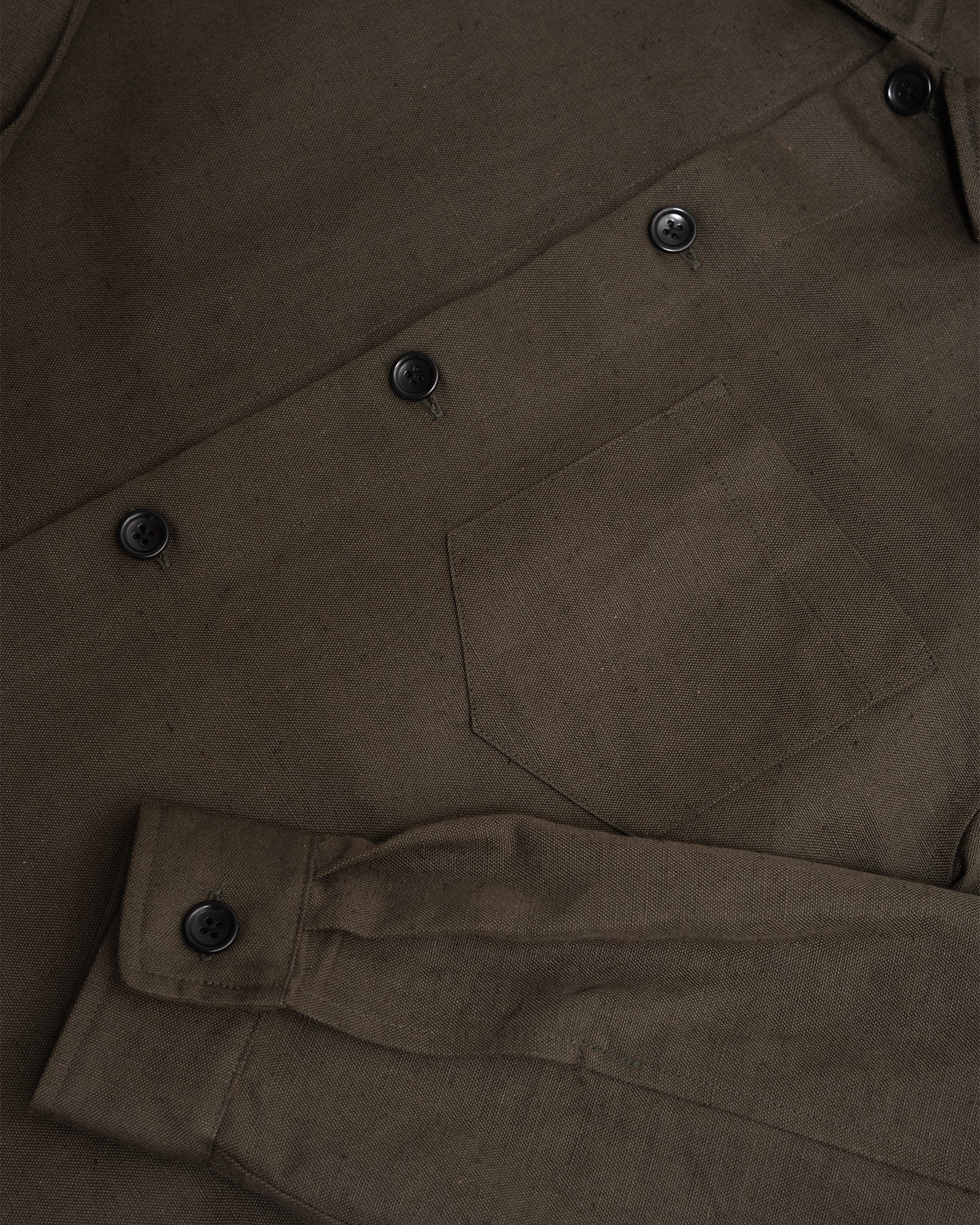 TRAVAIL SHIRT - COFFEE GROUNDS WELTERWEIGHT BELGIAN LINEN
