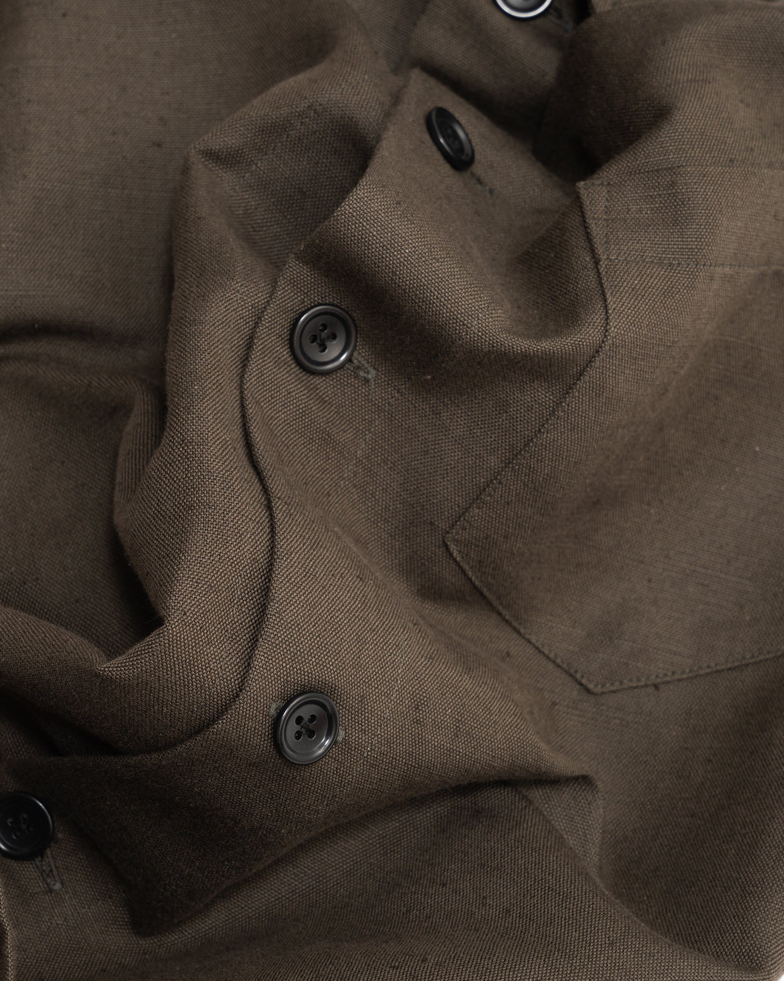 TRAVAIL SHIRT - COFFEE GROUNDS WELTERWEIGHT BELGIAN LINEN