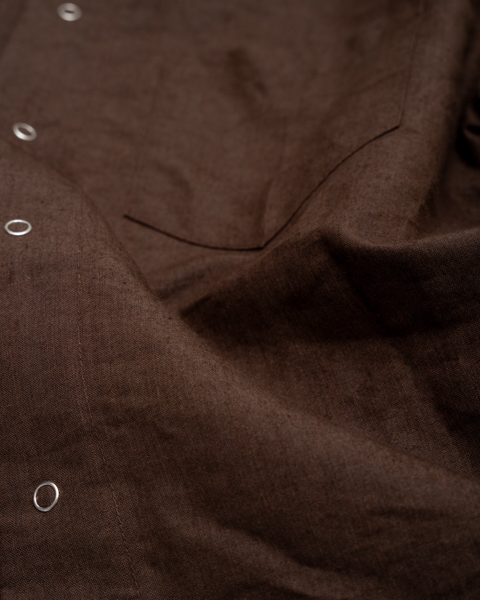 WORKSHOP SHIRT - DARK BROWN LINEN/WASHI WEATHER CLOTH