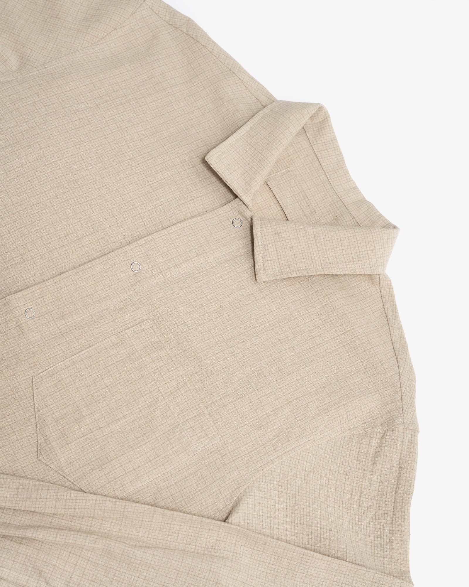 WORKSHOP SHIRT - NATURAL COTTON/LINEN GRID – James Coward