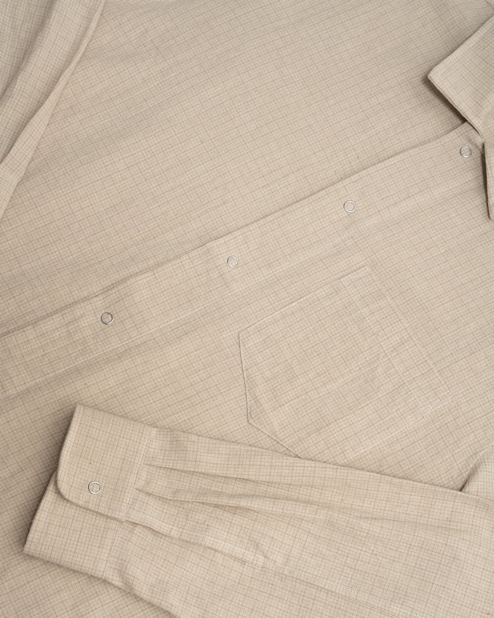 PREORDER BALANCE: WORKSHOP SHIRT - NATURAL COTTON/LINEN GRID