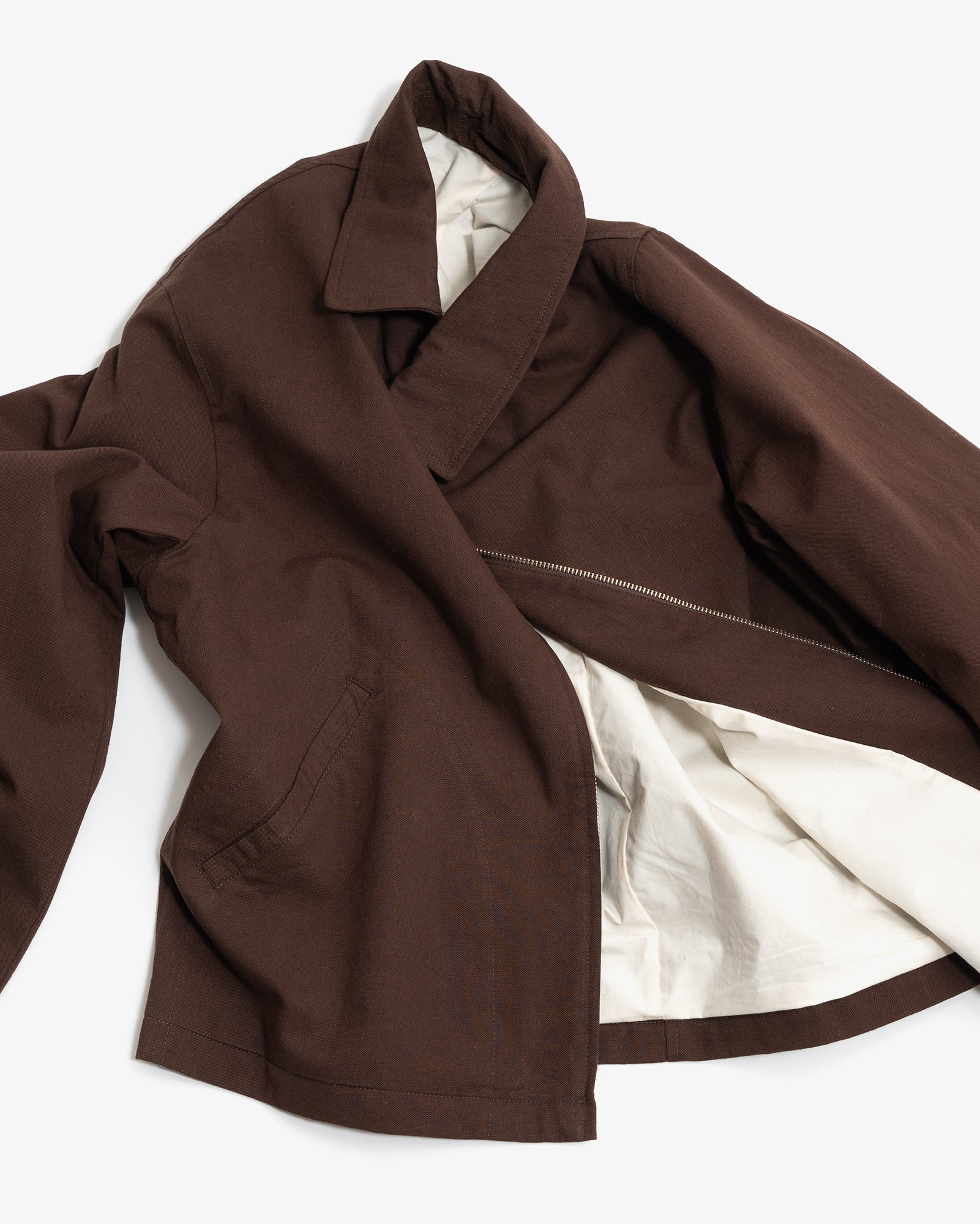 SITE JACKET - DARK BROWN COTTON/WOOL TWILL
