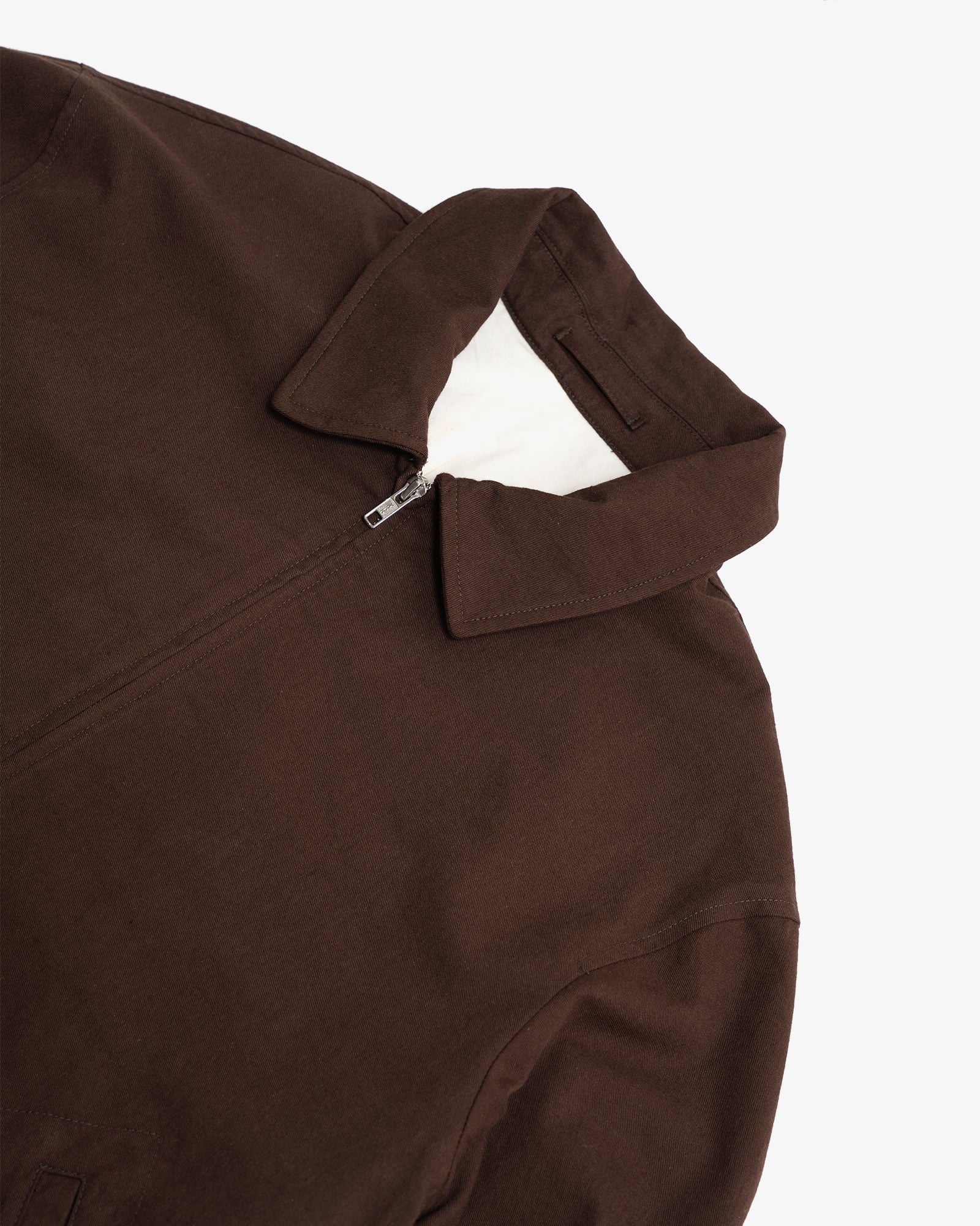 SITE JACKET - DARK BROWN COTTON/WOOL TWILL