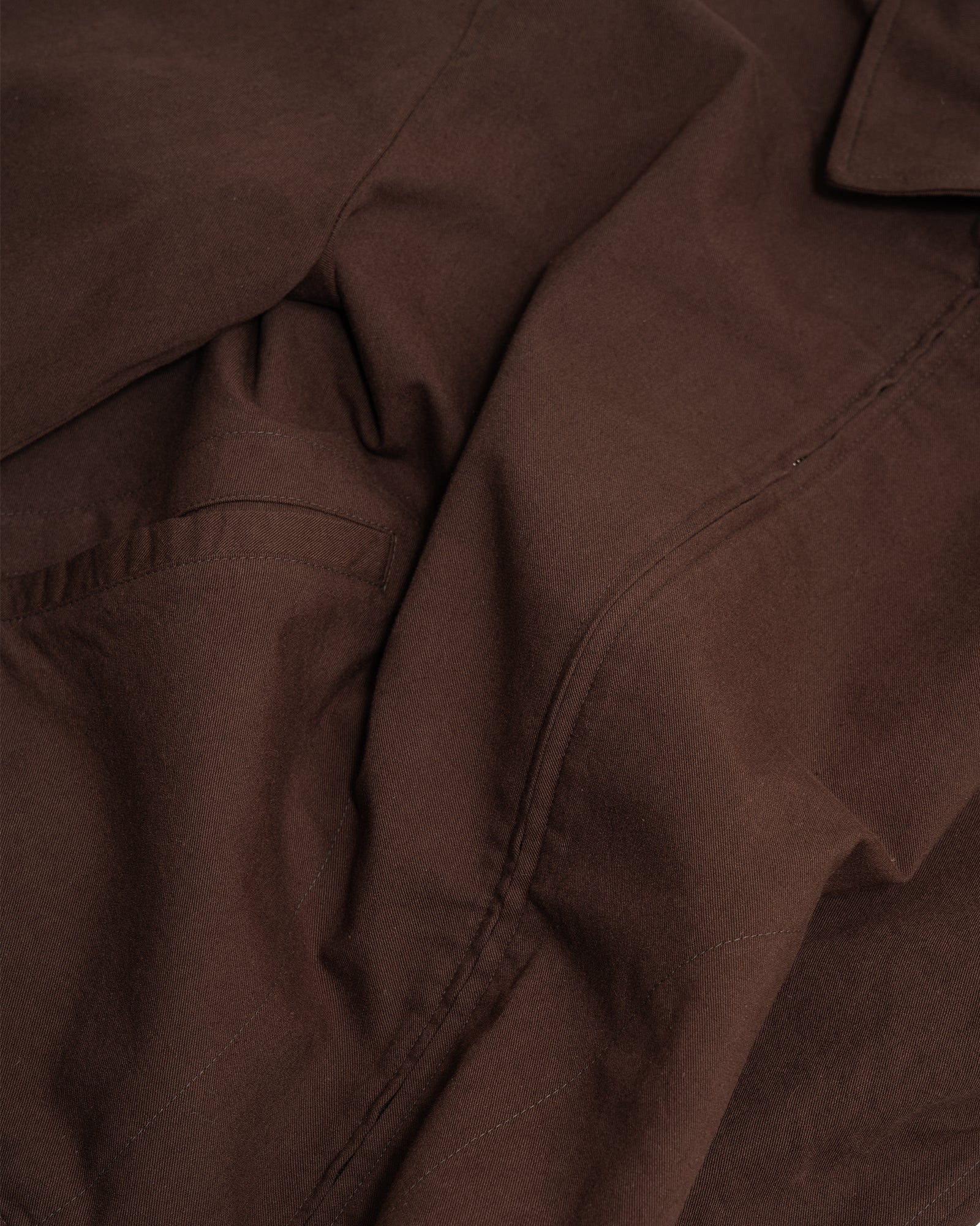 SITE JACKET - DARK BROWN COTTON/WOOL TWILL