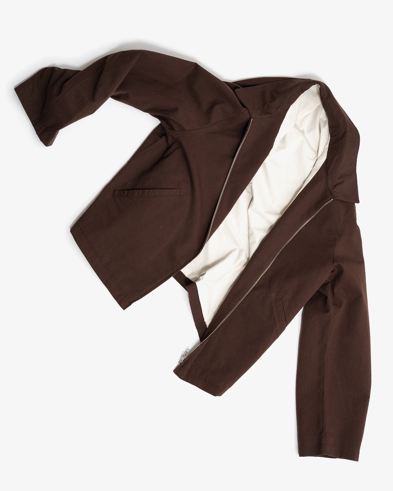 SITE JACKET - DARK BROWN COTTON/WOOL TWILL