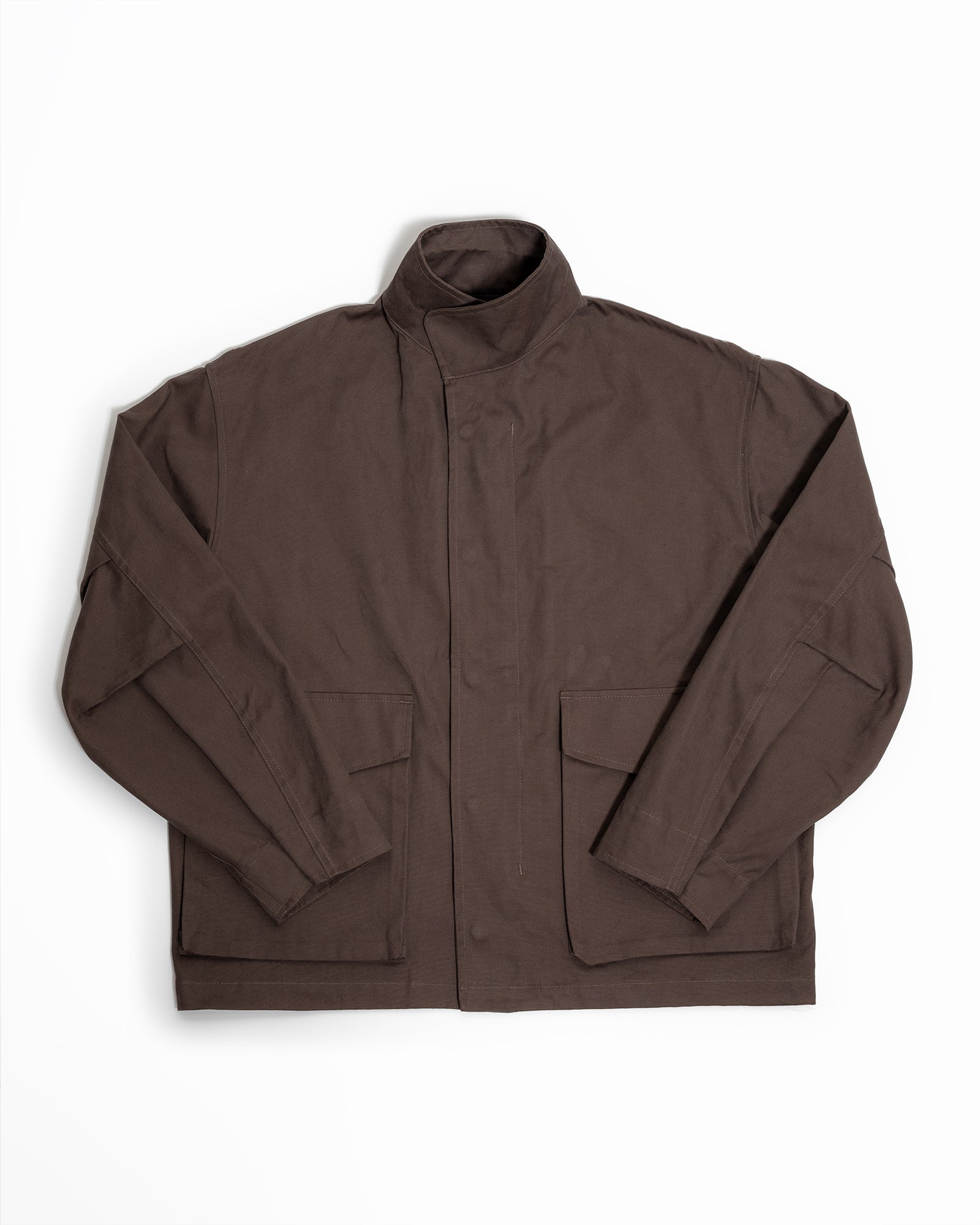 SIX JACKET - BROWN COTTON CANVAS