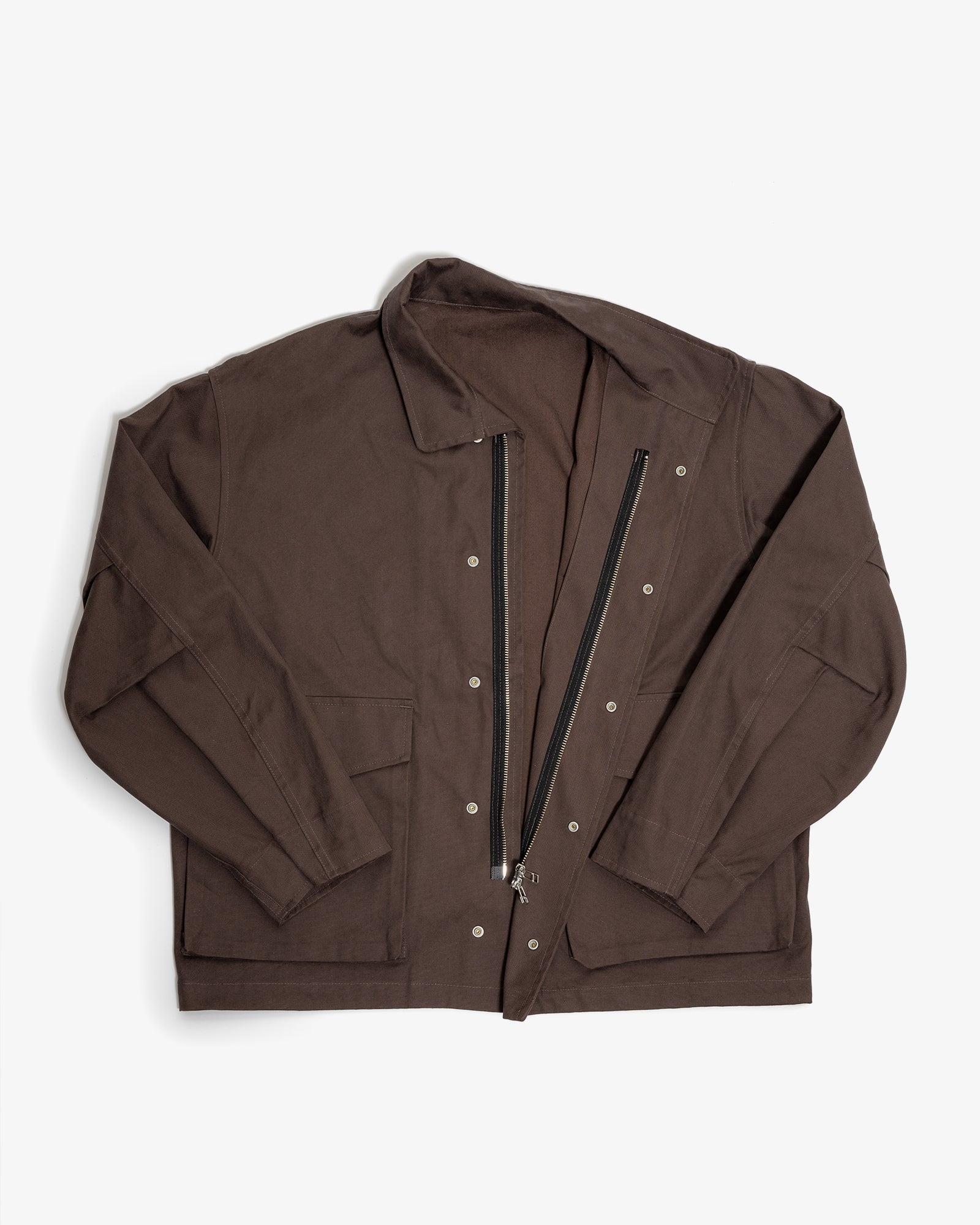 SIX JACKET - BROWN COTTON CANVAS
