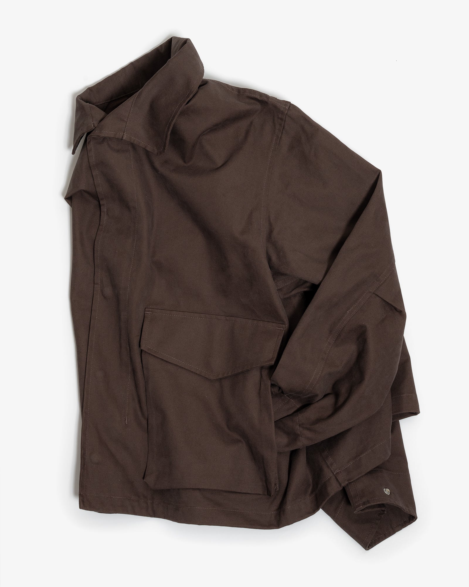 SIX JACKET - BROWN COTTON CANVAS