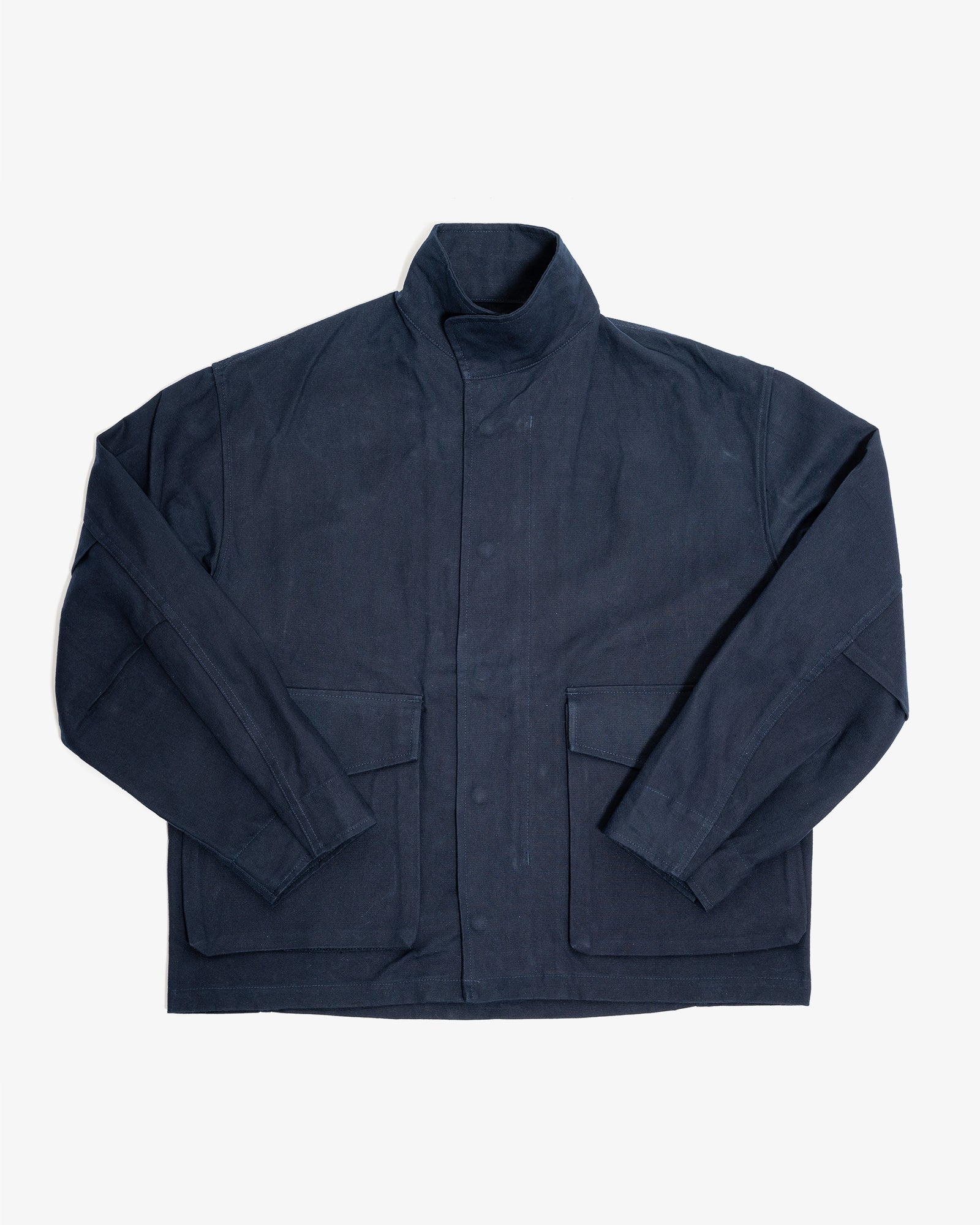 SIX JACKET - NAVY WAXED COTTON/WASHI OXFORD CLOTH – James Coward SIX JACKET - NAVY WAXED COTTON/WASHI OXFORD CLOTH – James Coward