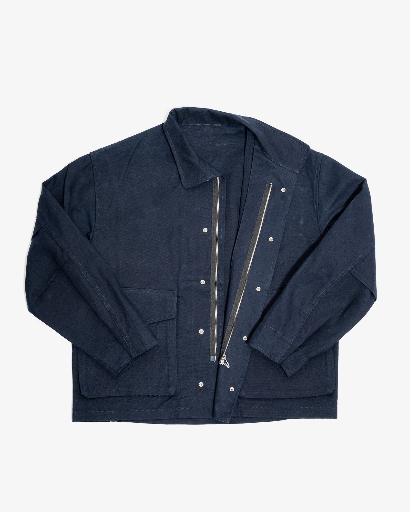 SIX JACKET - NAVY WAXED COTTON/WASHI OXFORD CLOTH – James Coward