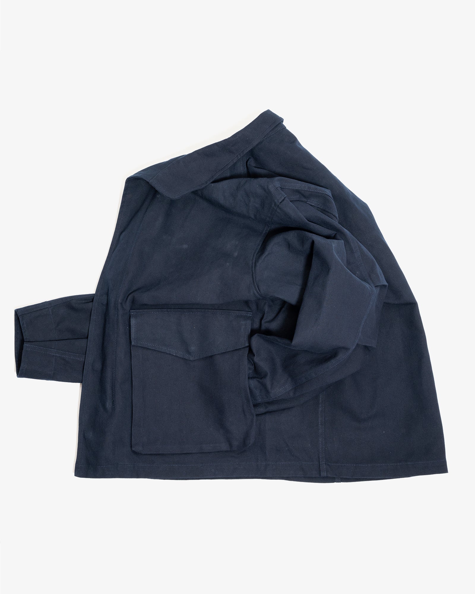 SIX JACKET - NAVY WAXED COTTON/WASHI OXFORD CLOTH – James Coward