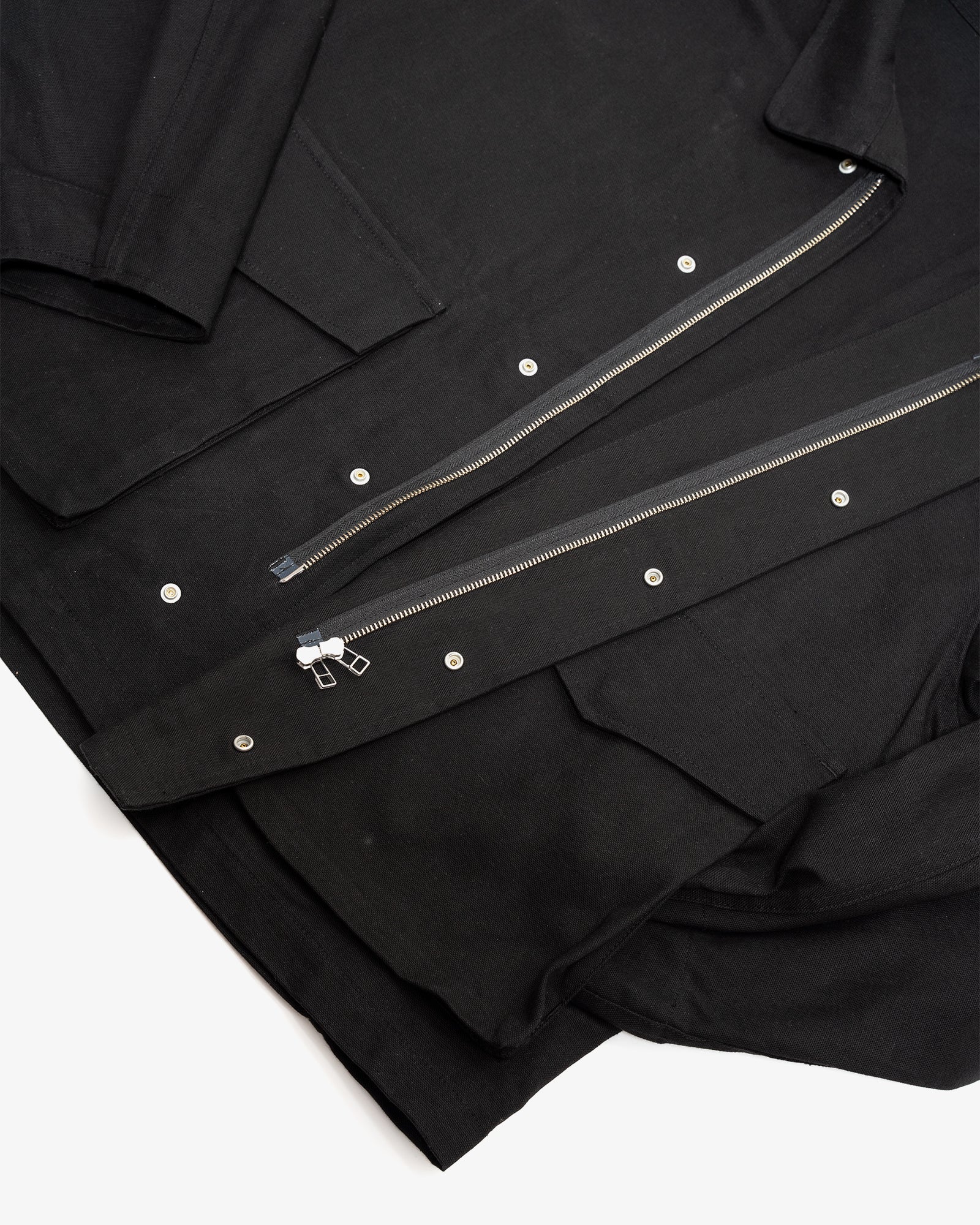 SIX JACKET - BLACK WAXED COTTON/WASHI OXFORD CLOTH
