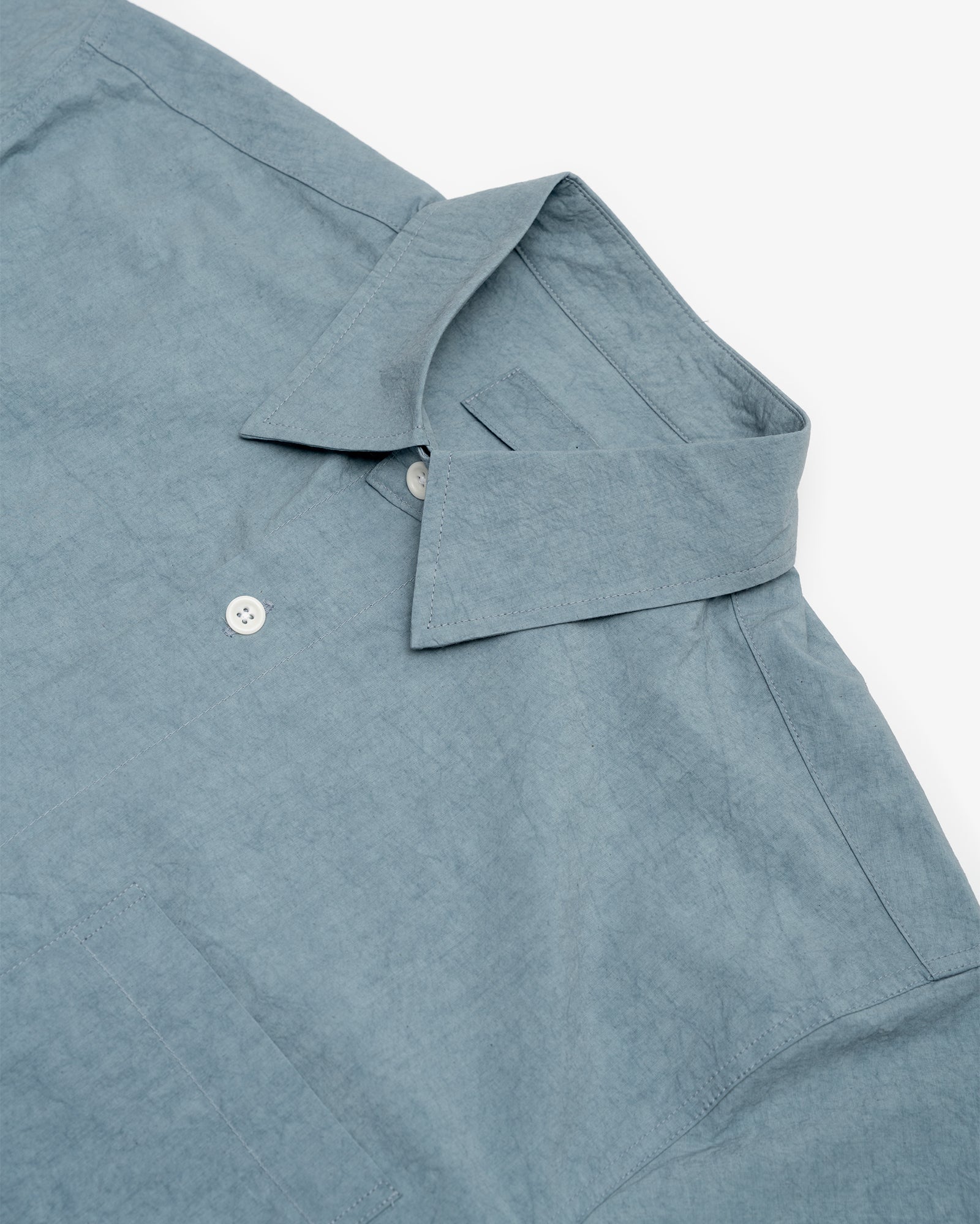 SHORT SLEEVE SHIRT - LIGHT BLUE SUN DRIED TYPEWRITER CLOTH