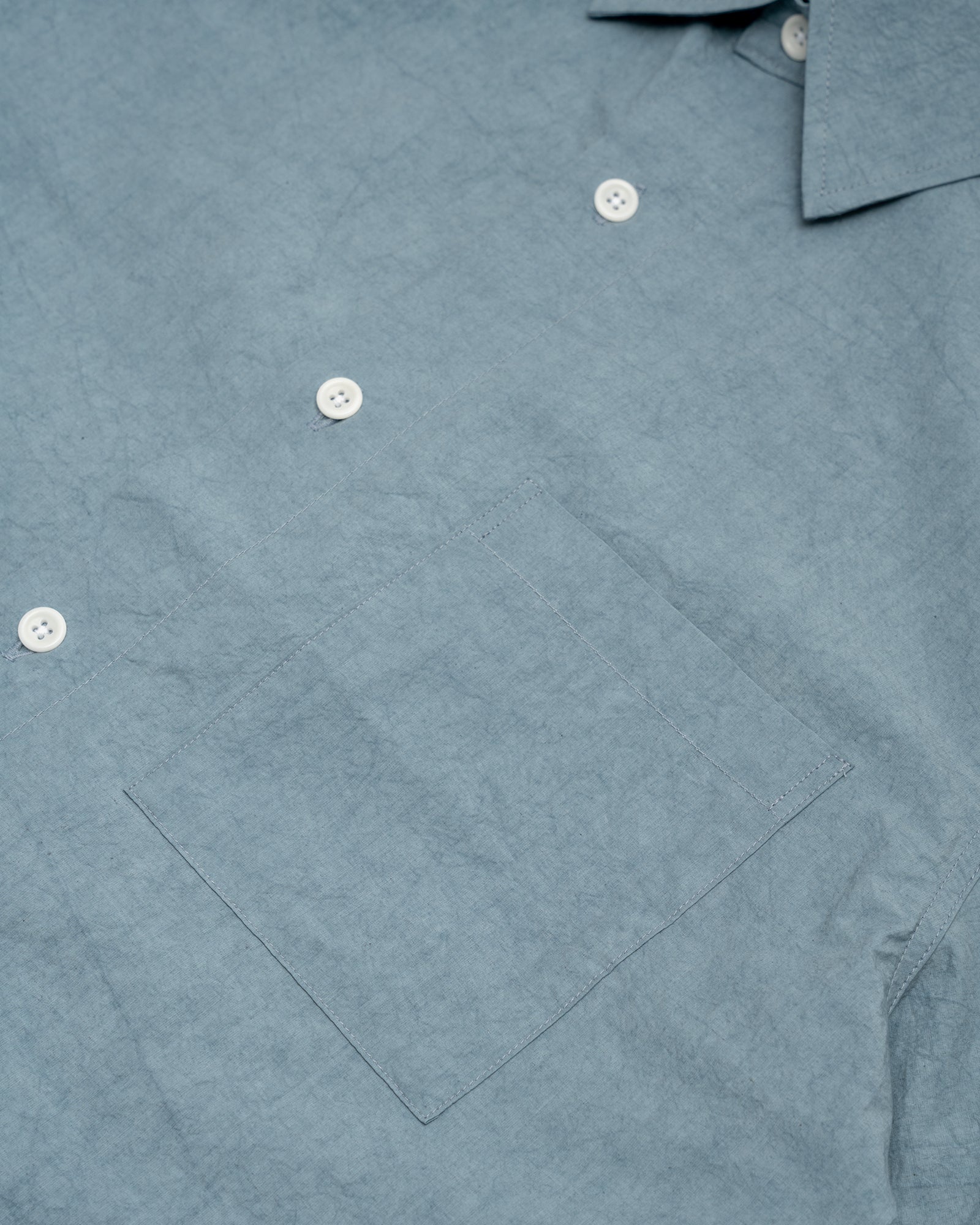 SHORT SLEEVE SHIRT - LIGHT BLUE SUN DRIED TYPEWRITER CLOTH – James