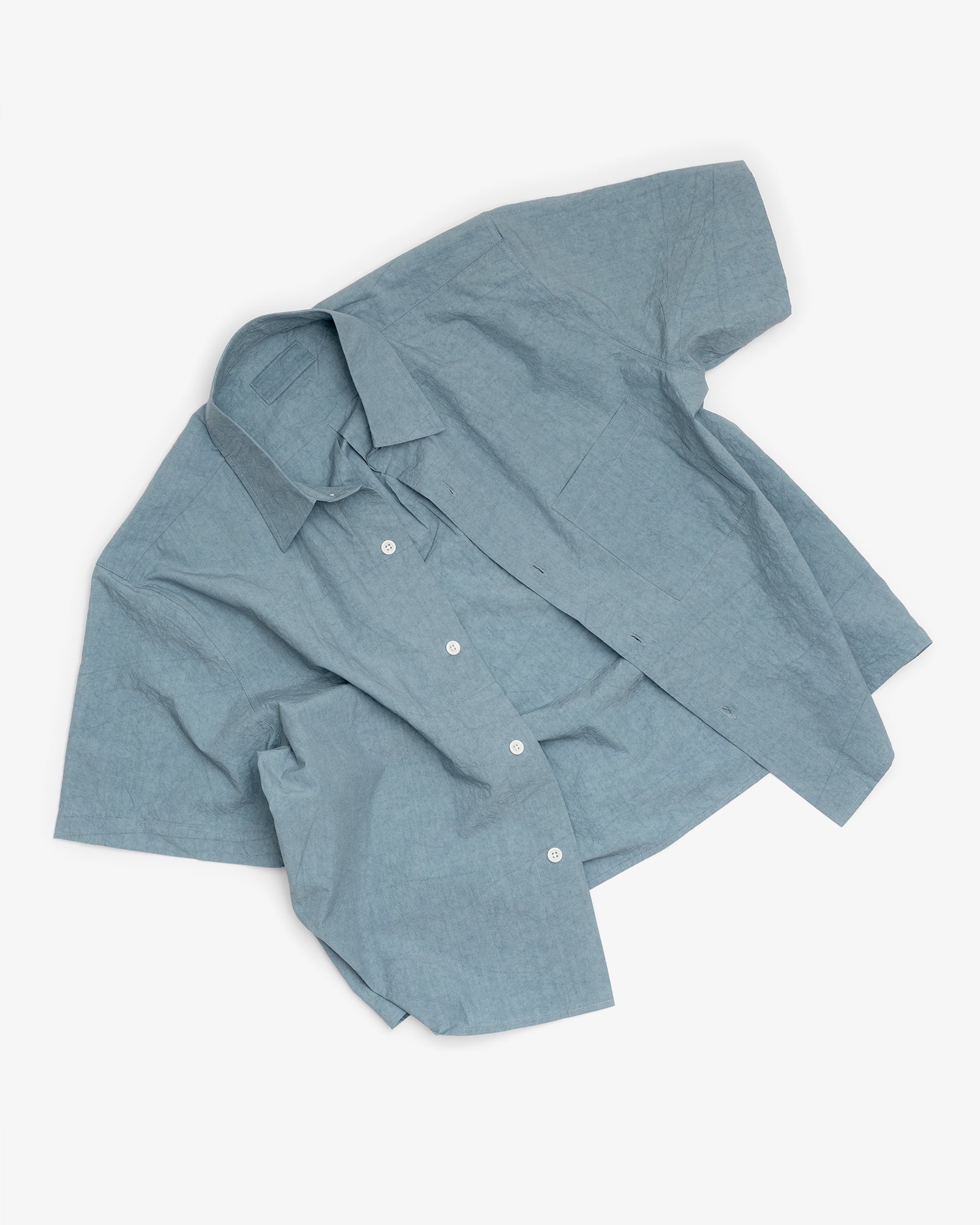 SHORT SLEEVE SHIRT - LIGHT BLUE SUN DRIED TYPEWRITER CLOTH