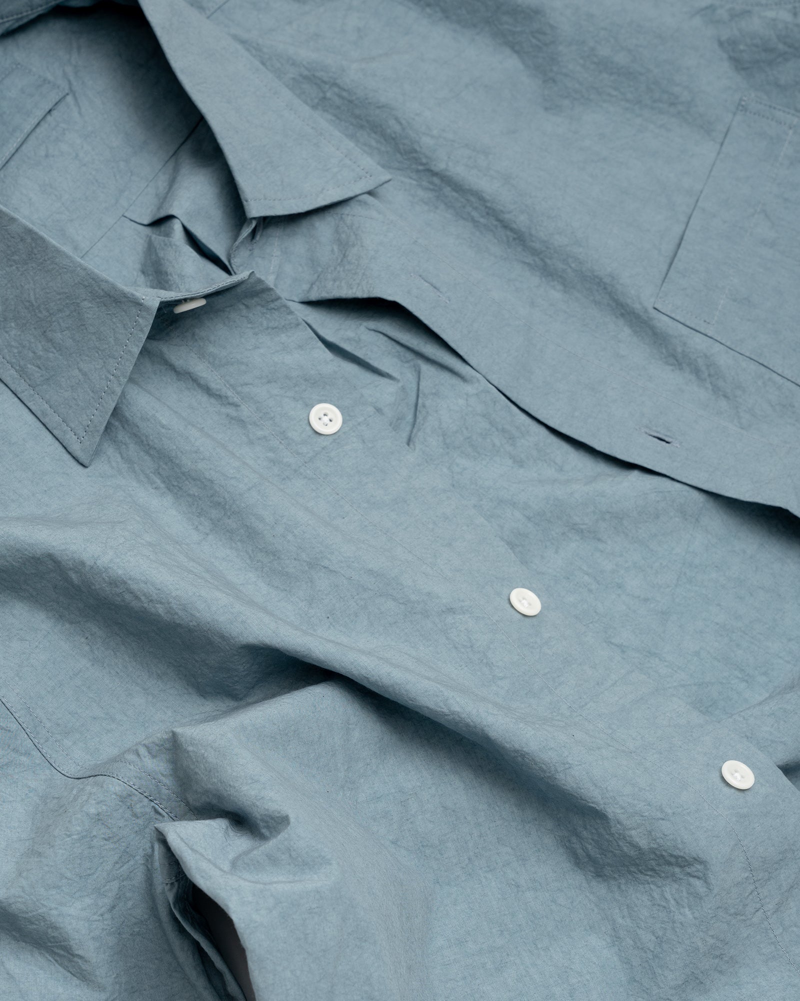 SHORT SLEEVE SHIRT - LIGHT BLUE SUN DRIED TYPEWRITER CLOTH
