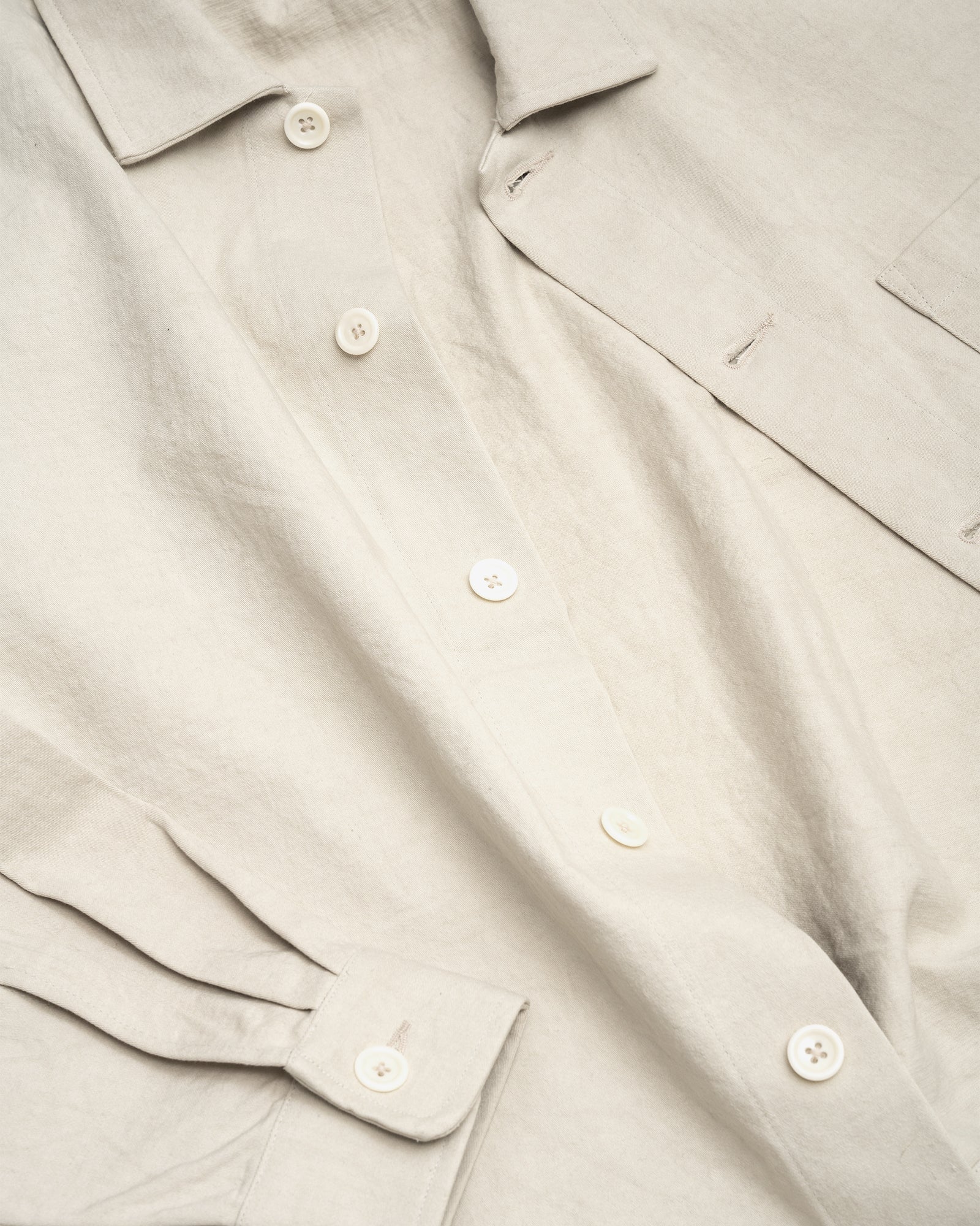 TRAVAIL SHIRT - CLAY DRUM DYED BACK SATIN