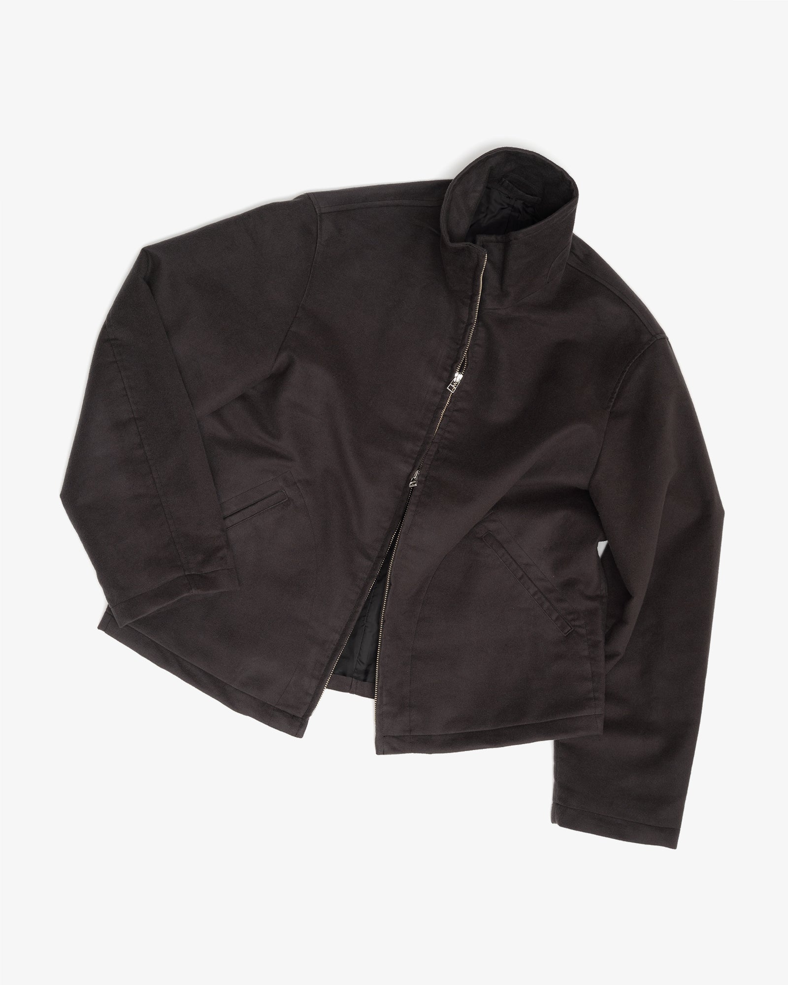 CIRCUIT JACKET - CHARCOAL COTTON/SILK MOLESKIN