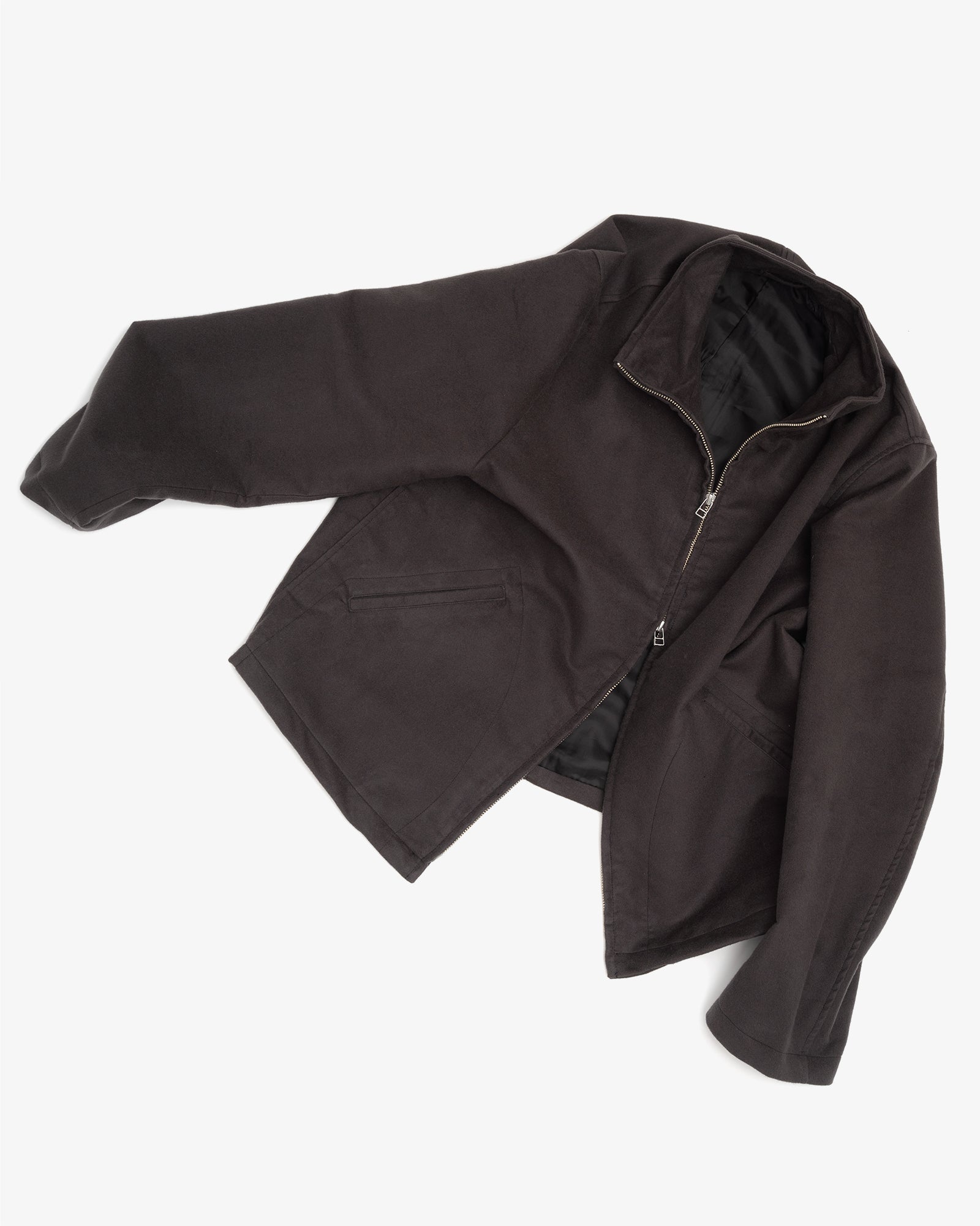 CIRCUIT JACKET - CHARCOAL COTTON/SILK MOLESKIN
