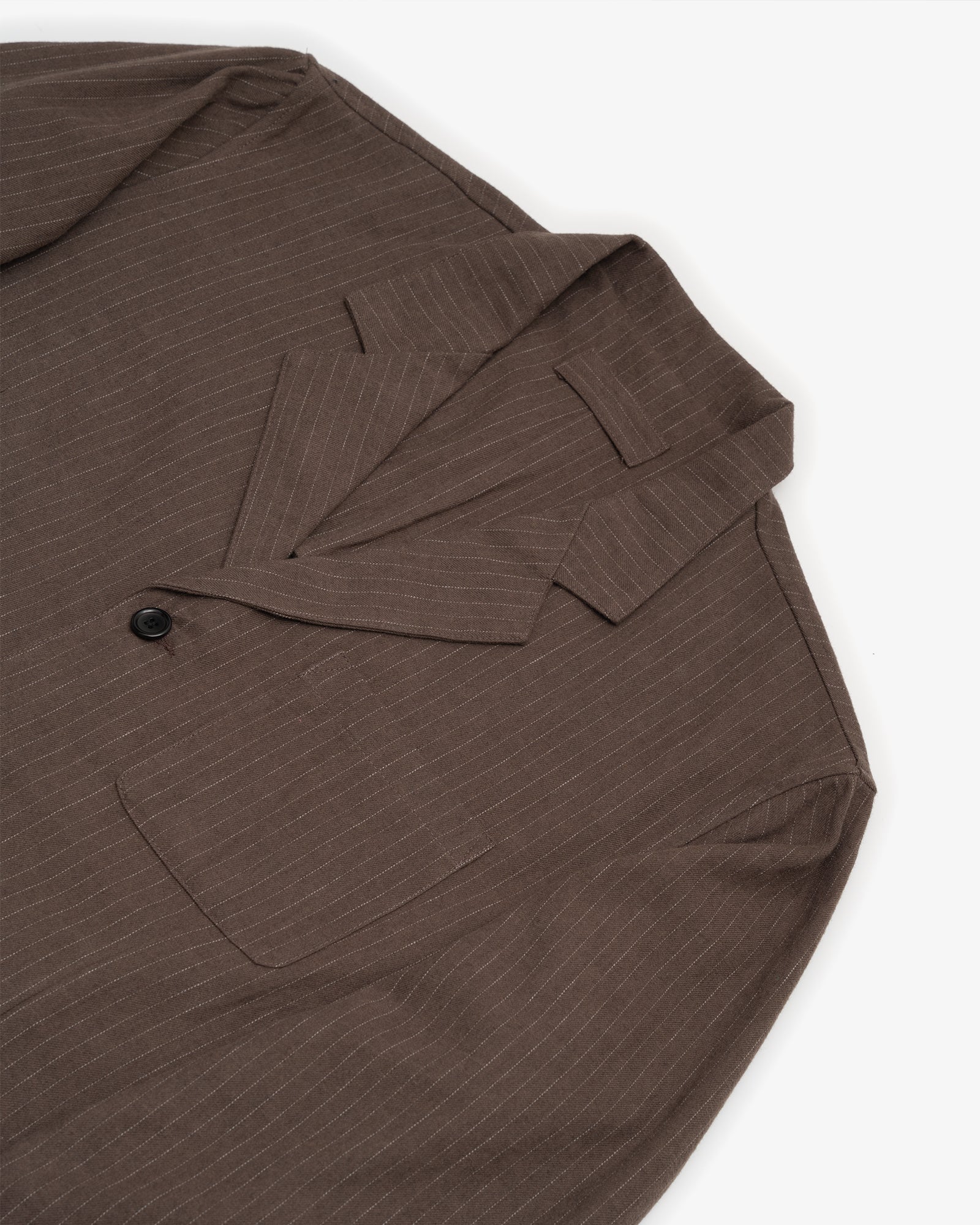 CARRY ON JACKET - BROWN CHALKSTRIPE BRUSHED TWILL