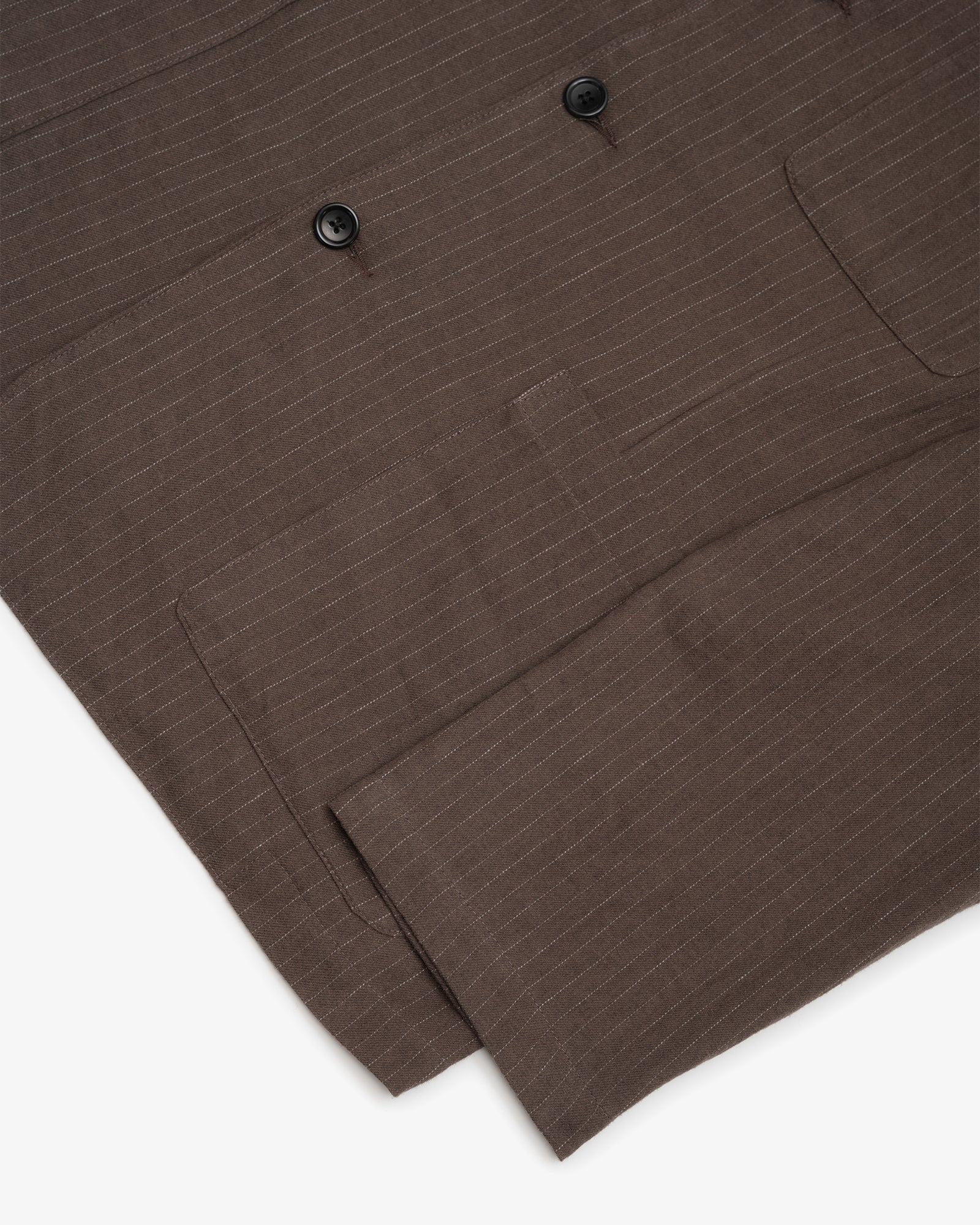 CARRY ON JACKET - BROWN CHALKSTRIPE BRUSHED TWILL