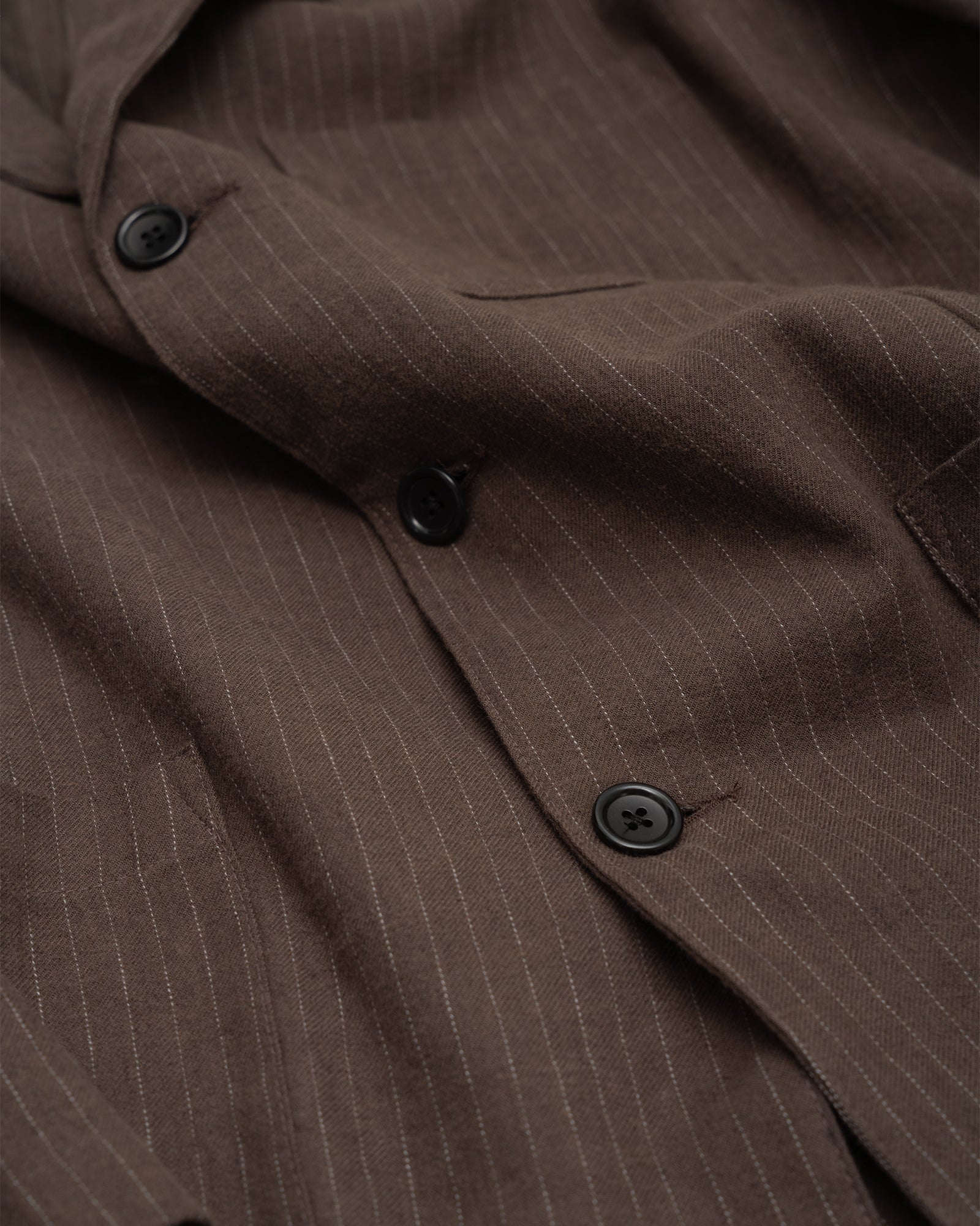 CARRY ON JACKET - BROWN CHALKSTRIPE BRUSHED TWILL