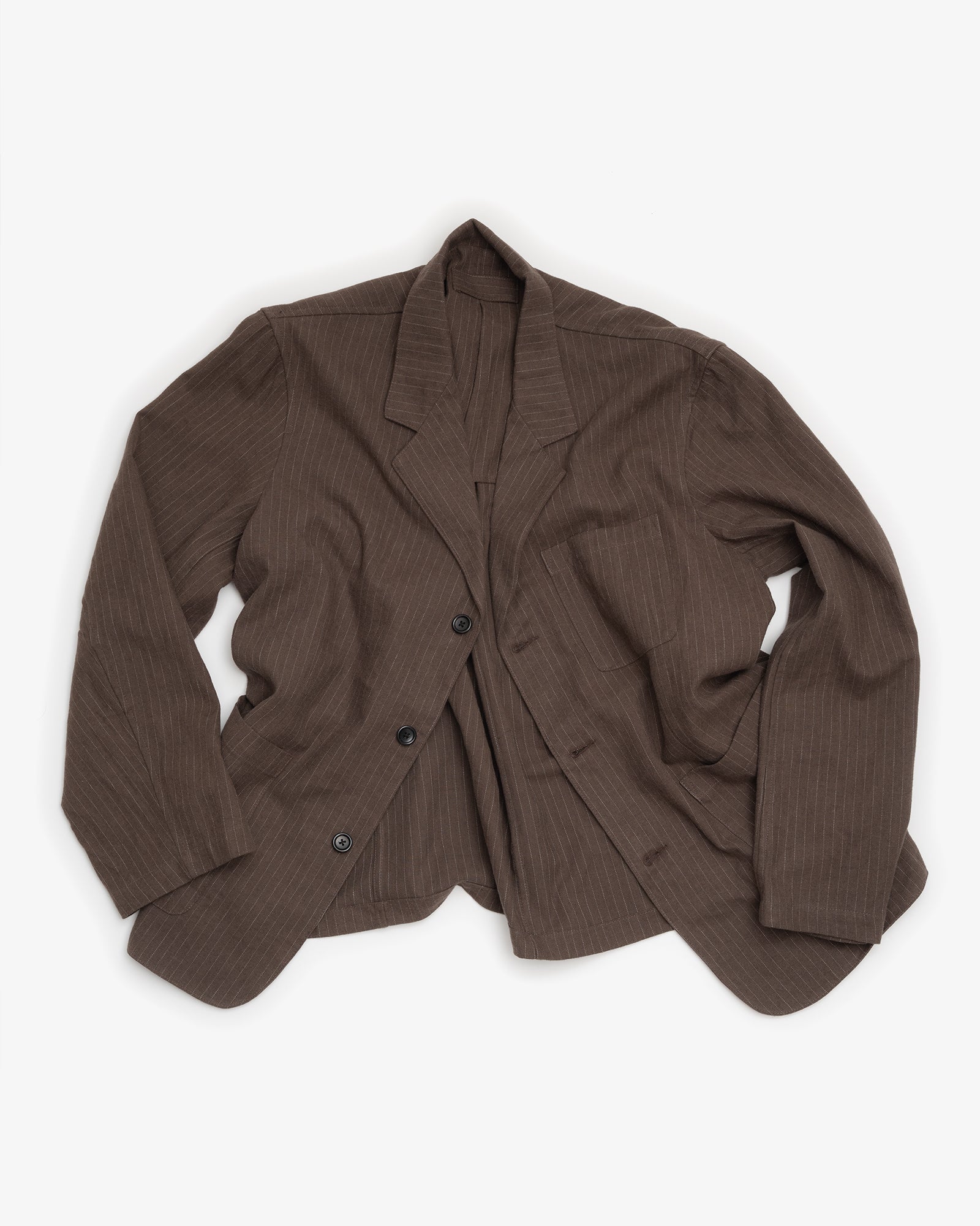 CARRY ON JACKET - BROWN CHALKSTRIPE BRUSHED TWILL