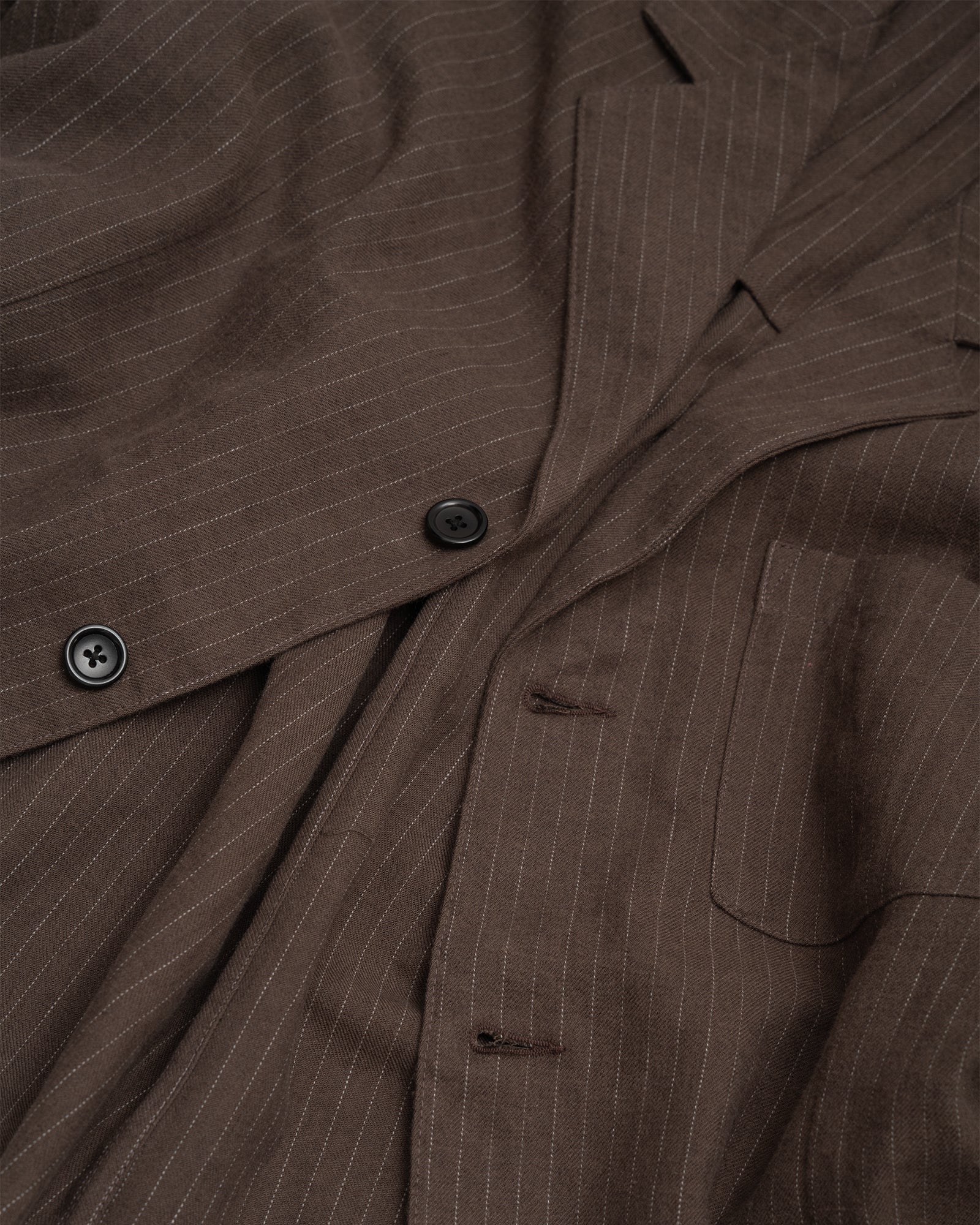 CARRY ON JACKET - BROWN CHALKSTRIPE BRUSHED TWILL