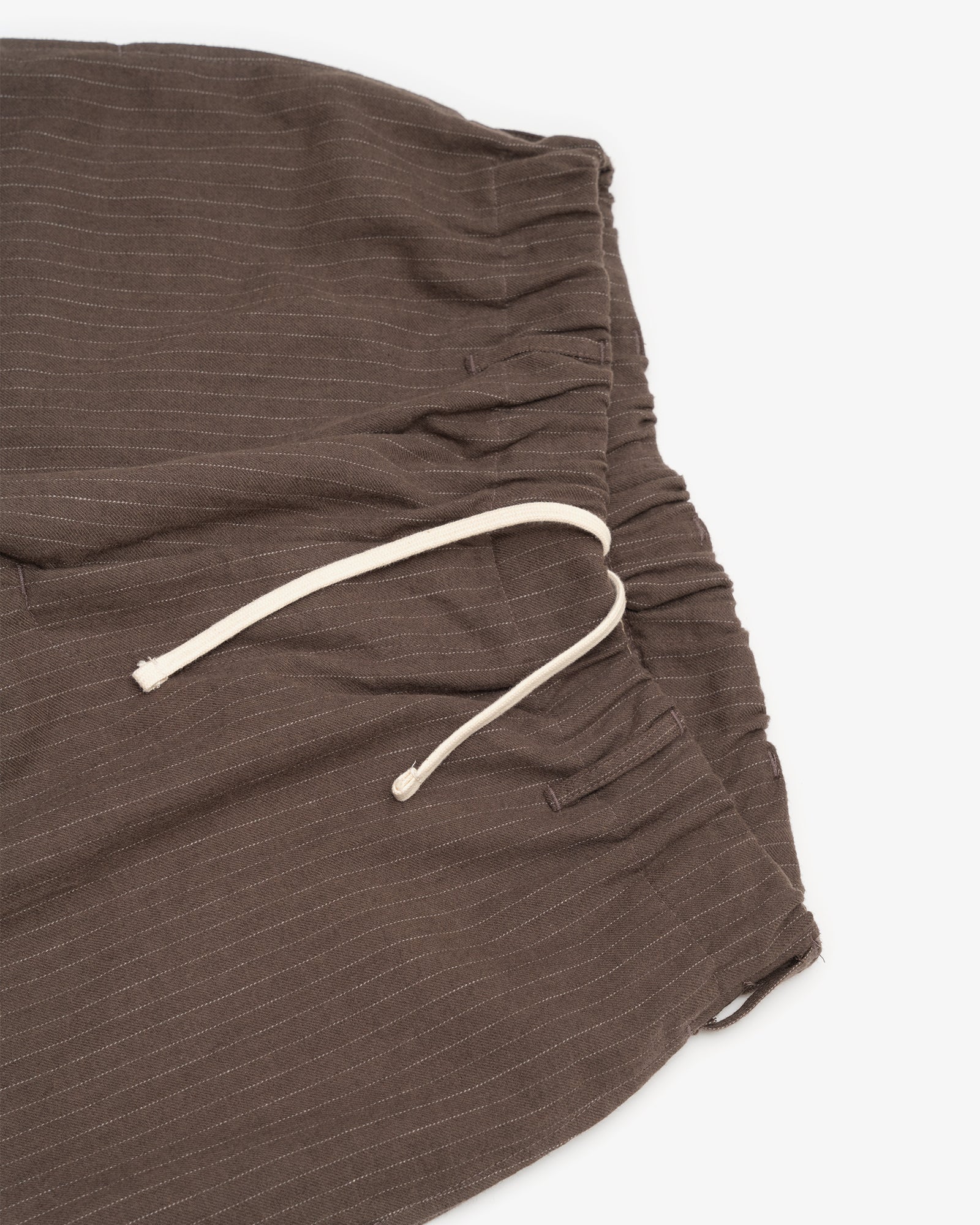 CARRY ON PANT - BROWN CHALKSTRIPE BRUSHED TWILL