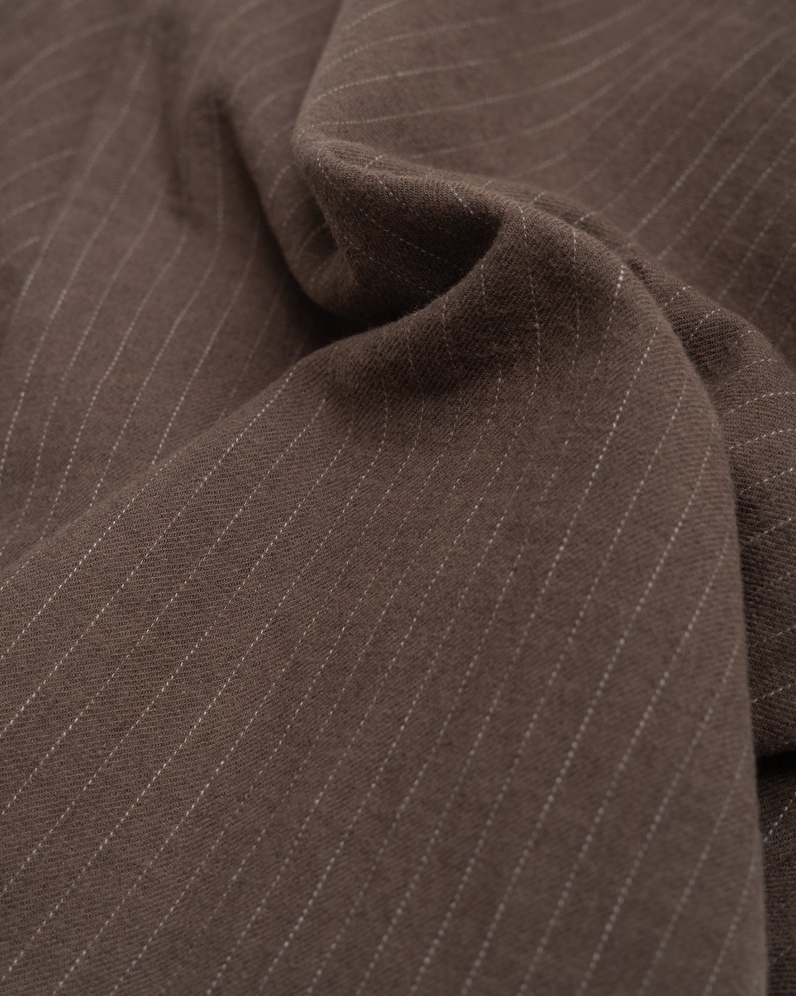 CARRY ON PANT - BROWN CHALKSTRIPE BRUSHED TWILL