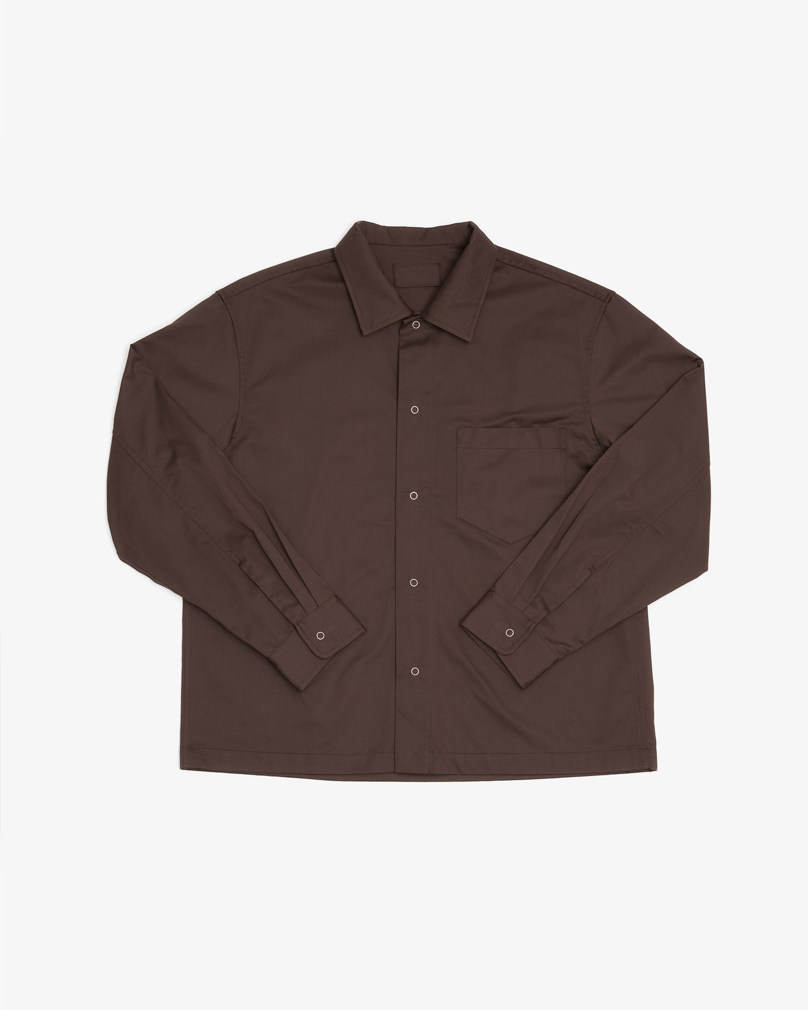 WORKSHOP SHIRT - BROWN COTTON SATEEN