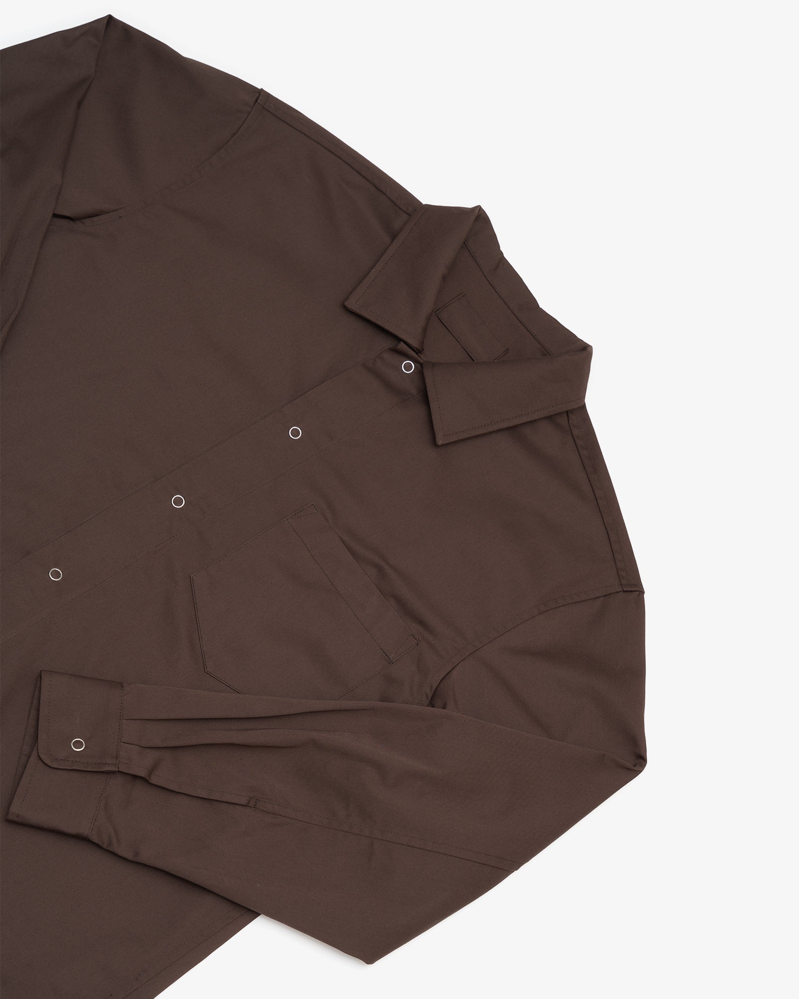 WORKSHOP SHIRT - BROWN COTTON SATEEN
