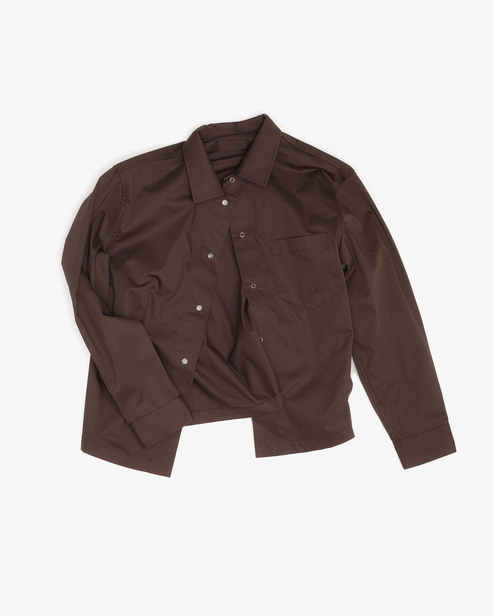 WORKSHOP SHIRT - BROWN COTTON SATEEN