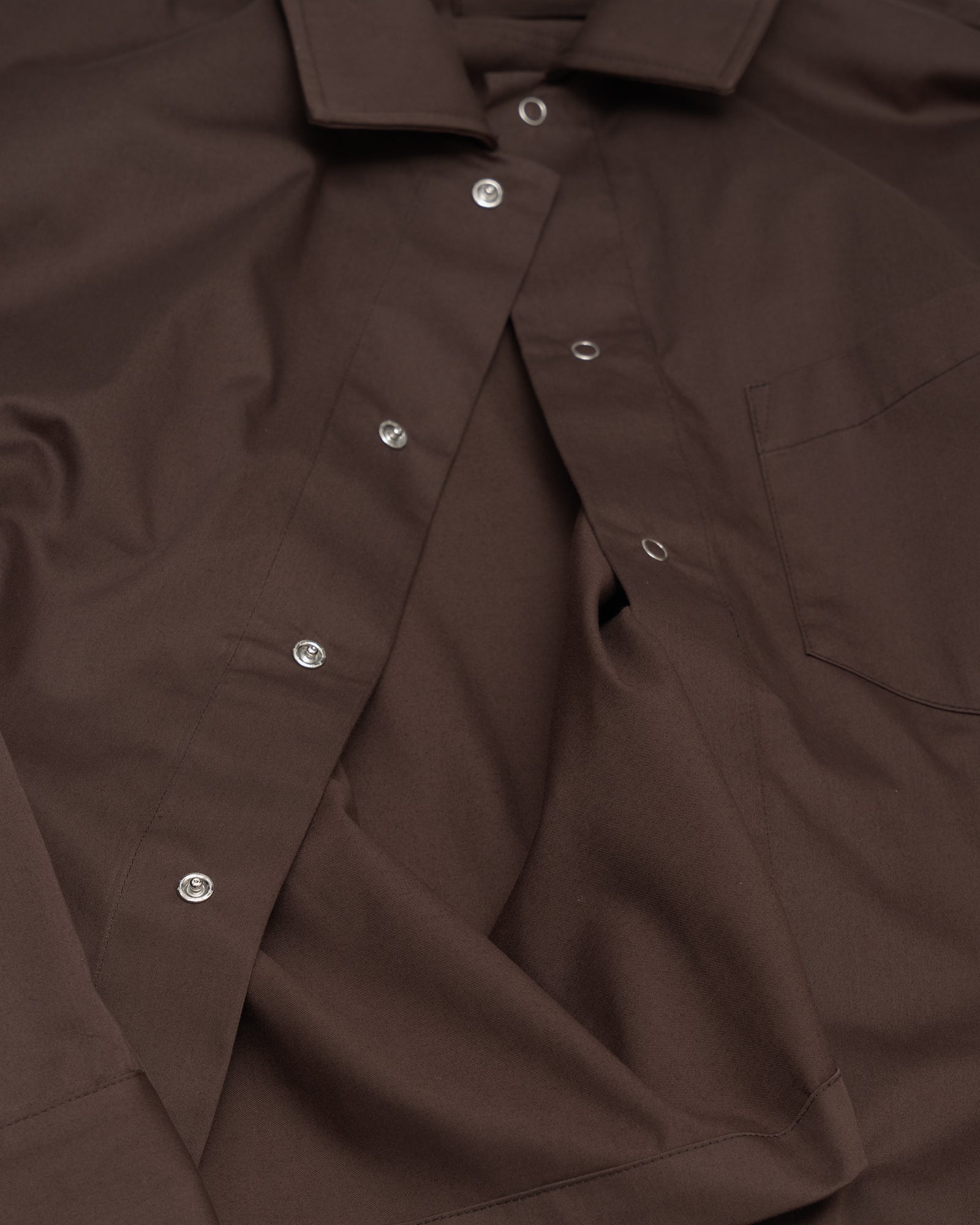 WORKSHOP SHIRT - BROWN COTTON SATEEN